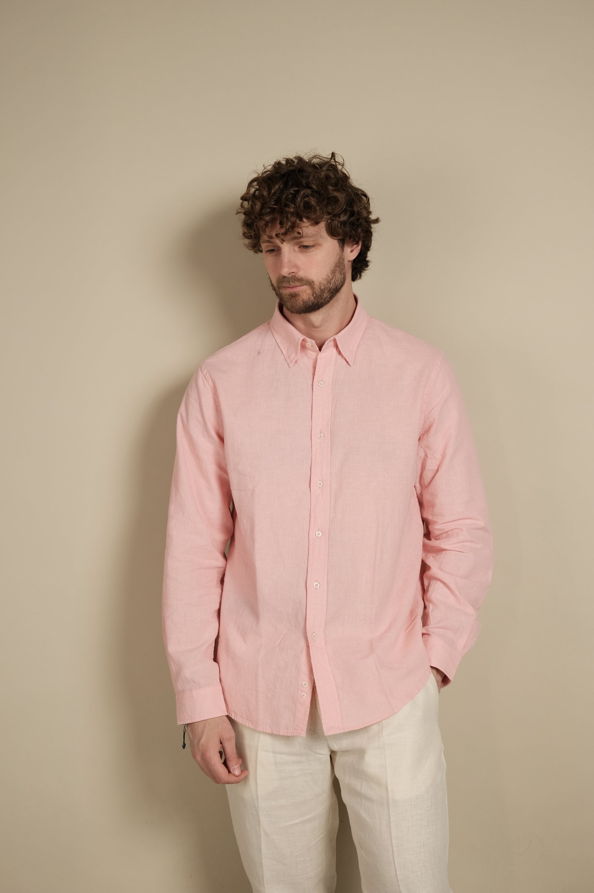 Gaffi & Co. Camicia Lino/Cotone Rosa