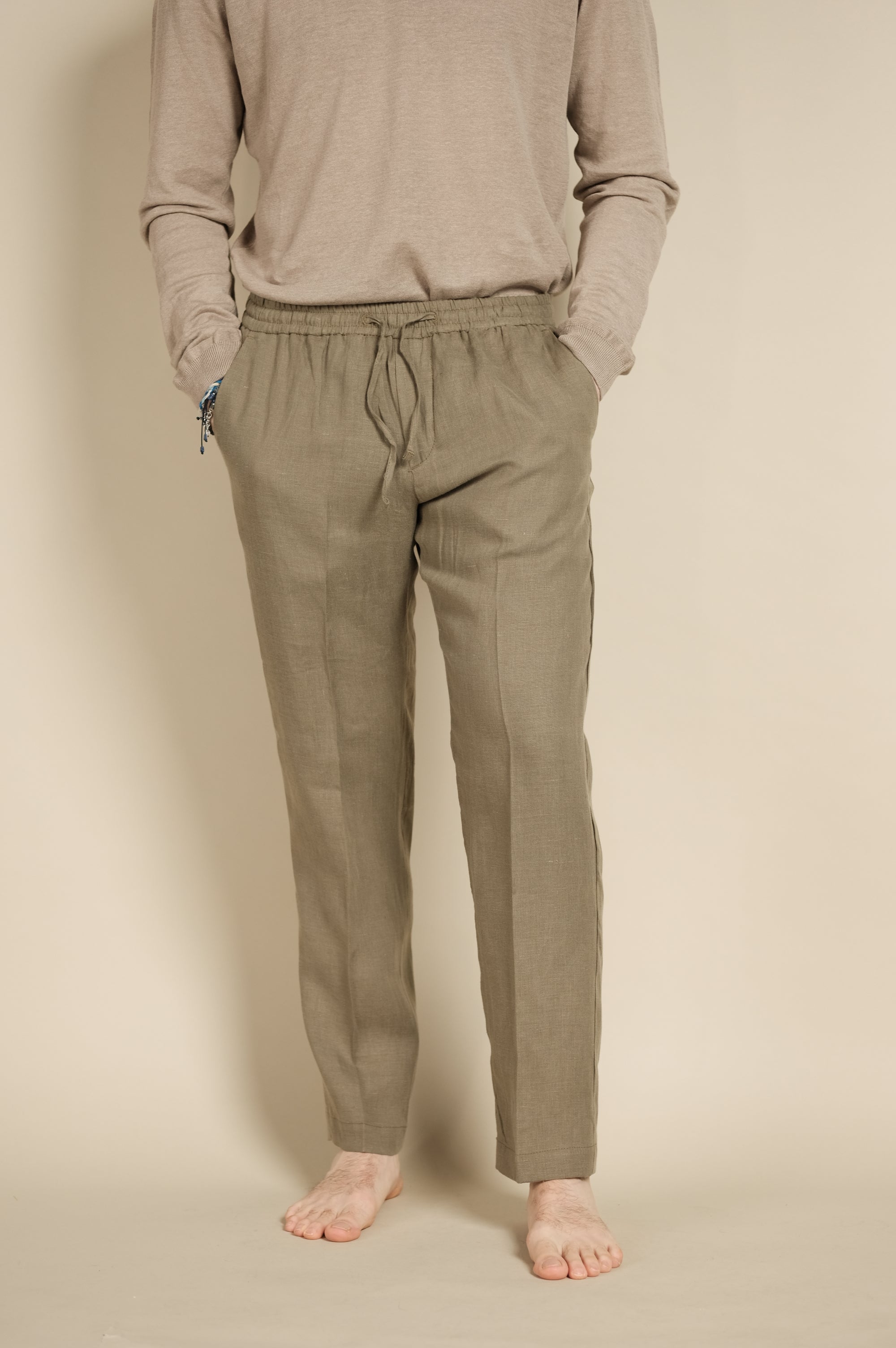 Gaffi & Co. Pantalone Lino Jerry Militare