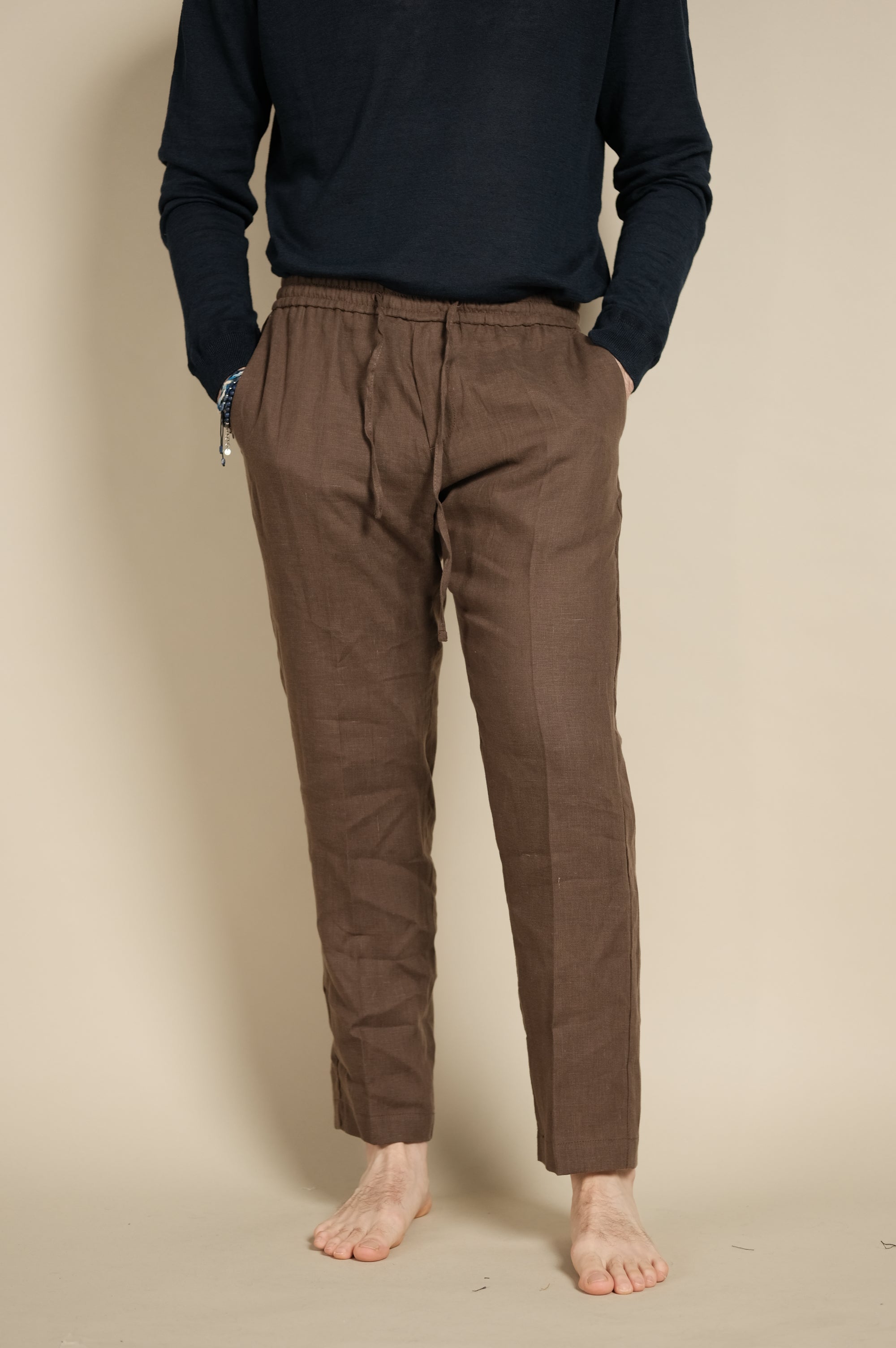 Gaffi & Co. Pantalone Lino Jerry Marrone