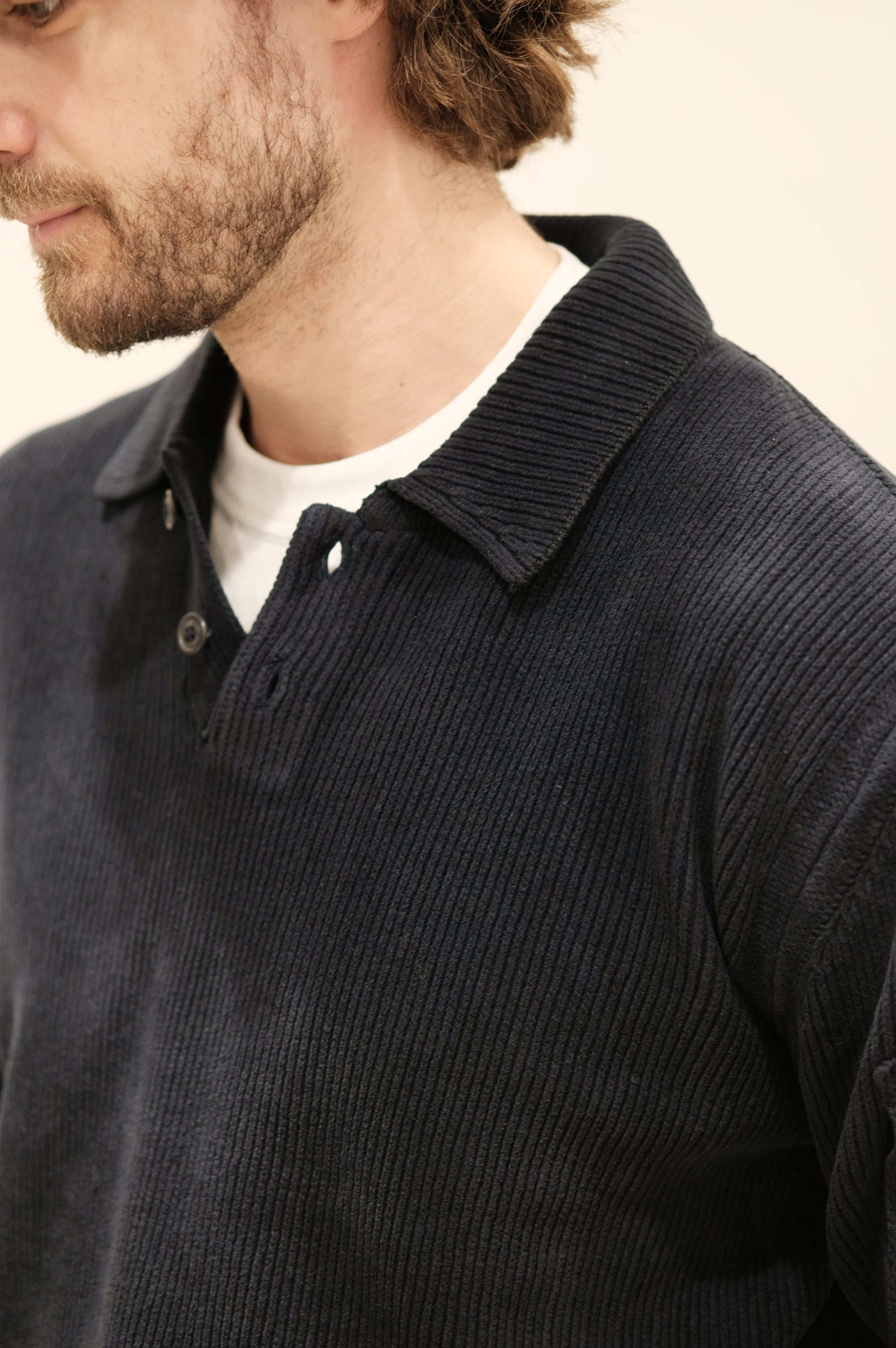 C.P. Company Maglia Polo Chenille Cotton Total Eclipse