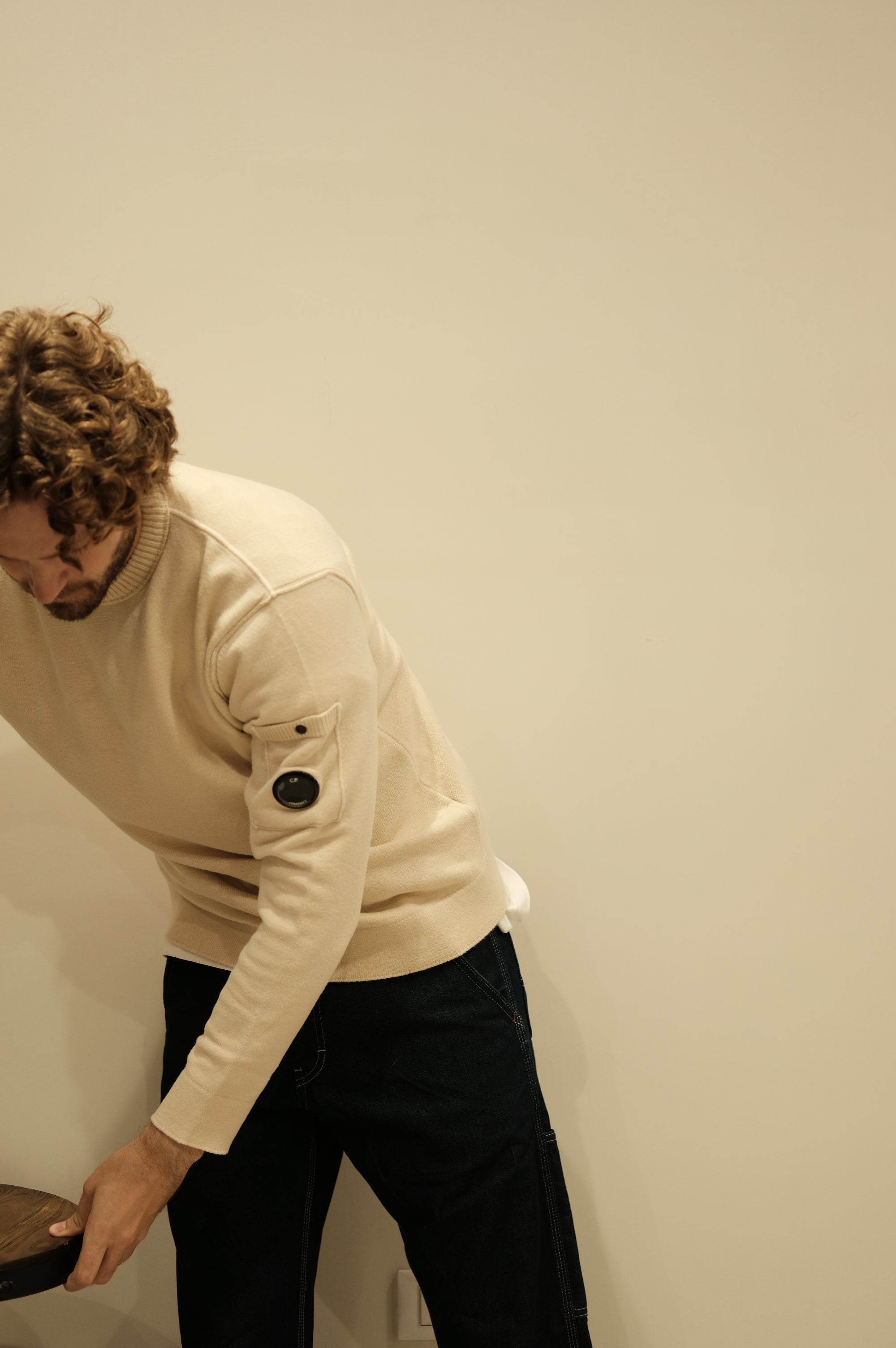 C.P.Company Crewneck Soft Cotton  Pistachio Shell