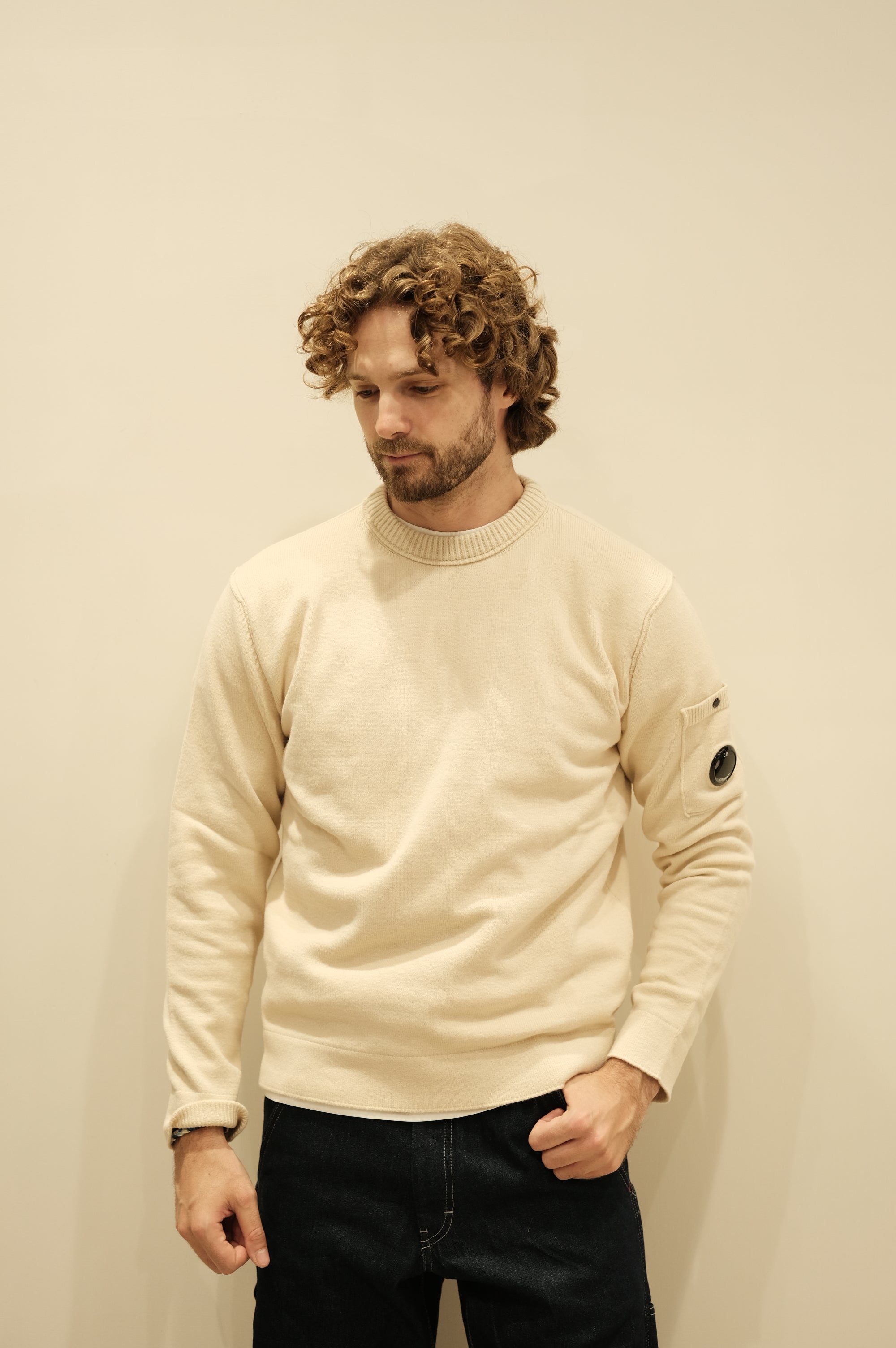 C.P.Company Crewneck Soft Cotton  Pistachio Shell