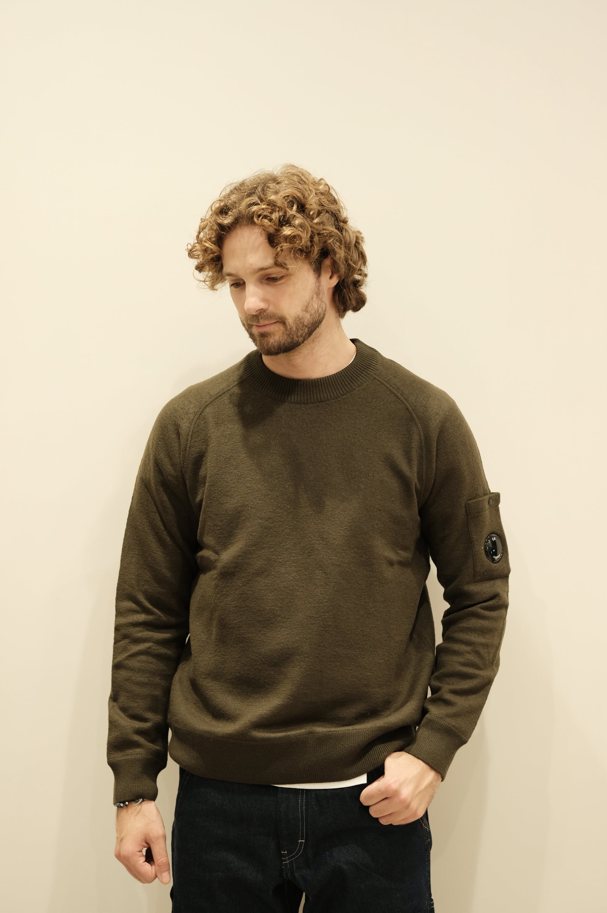 C.P. Company Crew Neck Lana Merino Ivy Green