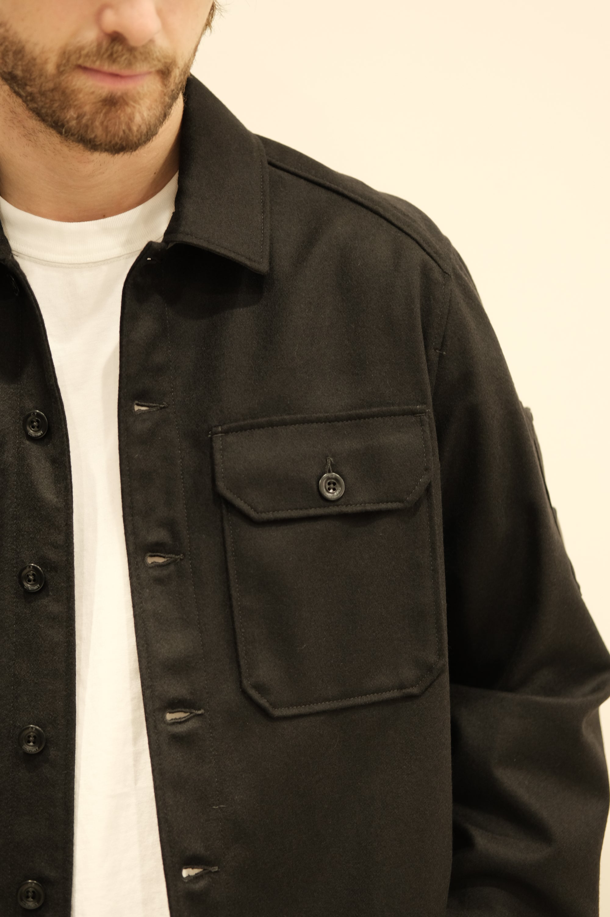 C.P. Company Overshirt in Felt Black
