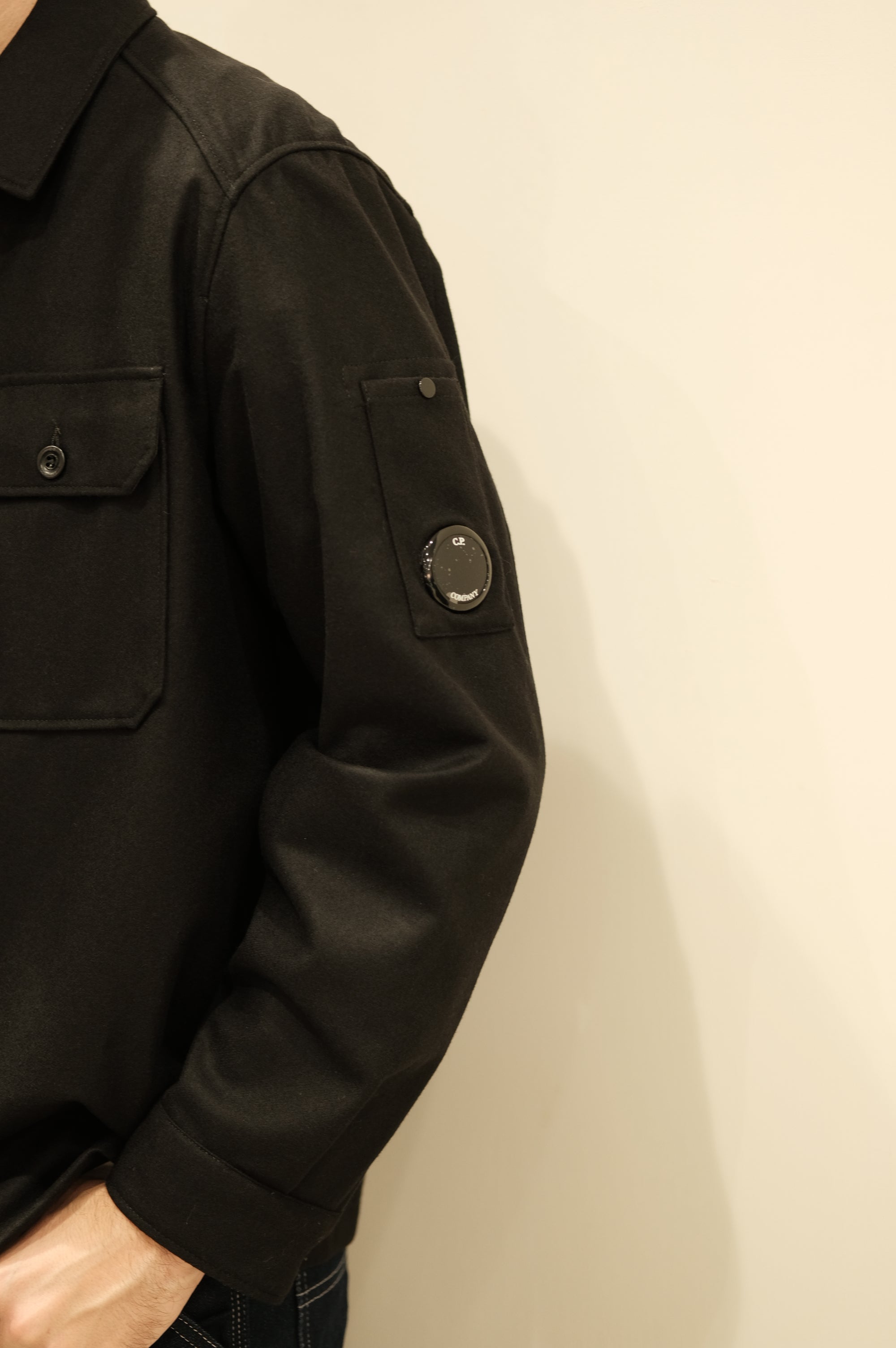 C.P. Company Overshirt in Felt Black