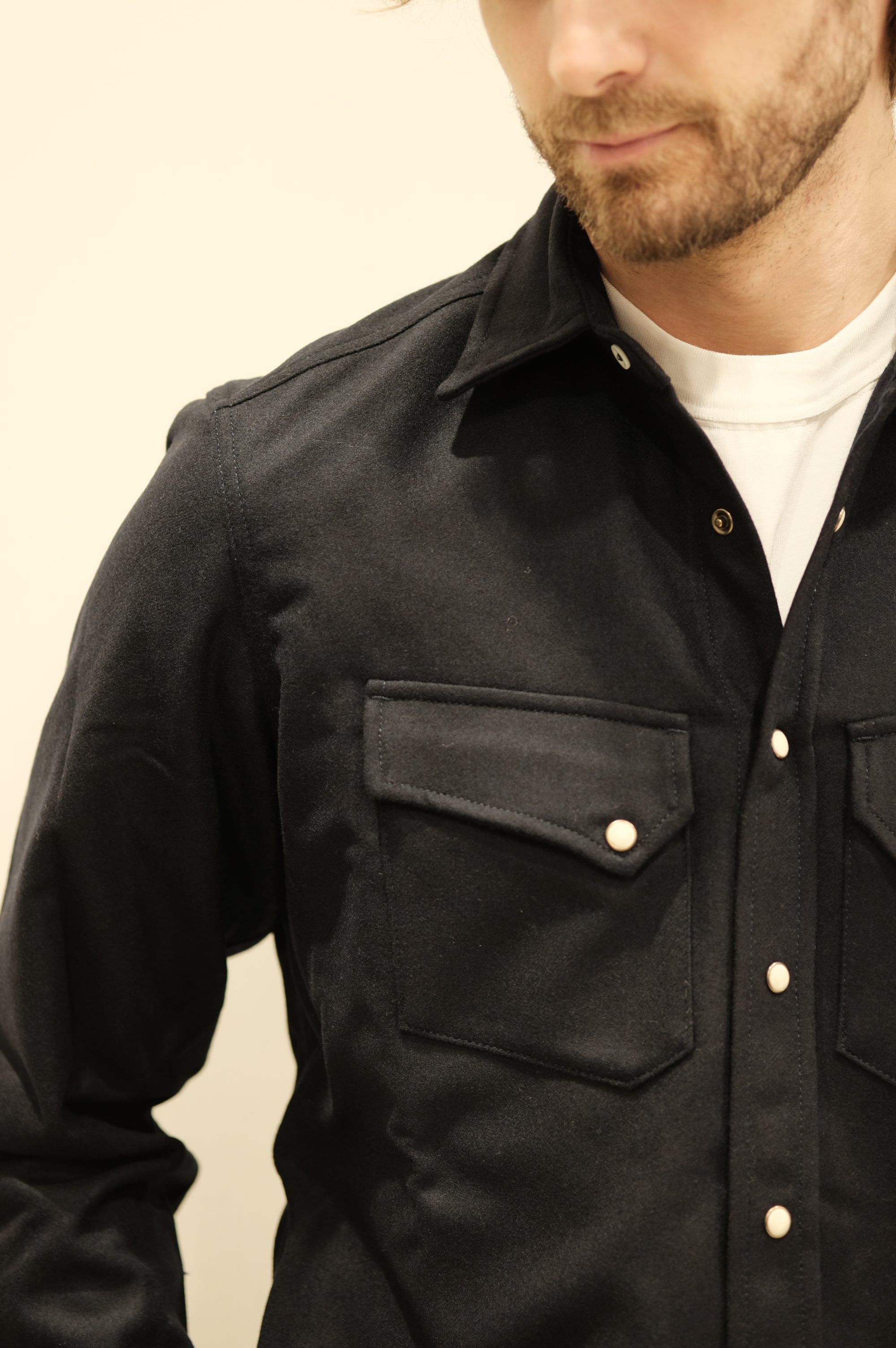 Fortela Pasadena Wool Texan Shirt Blue