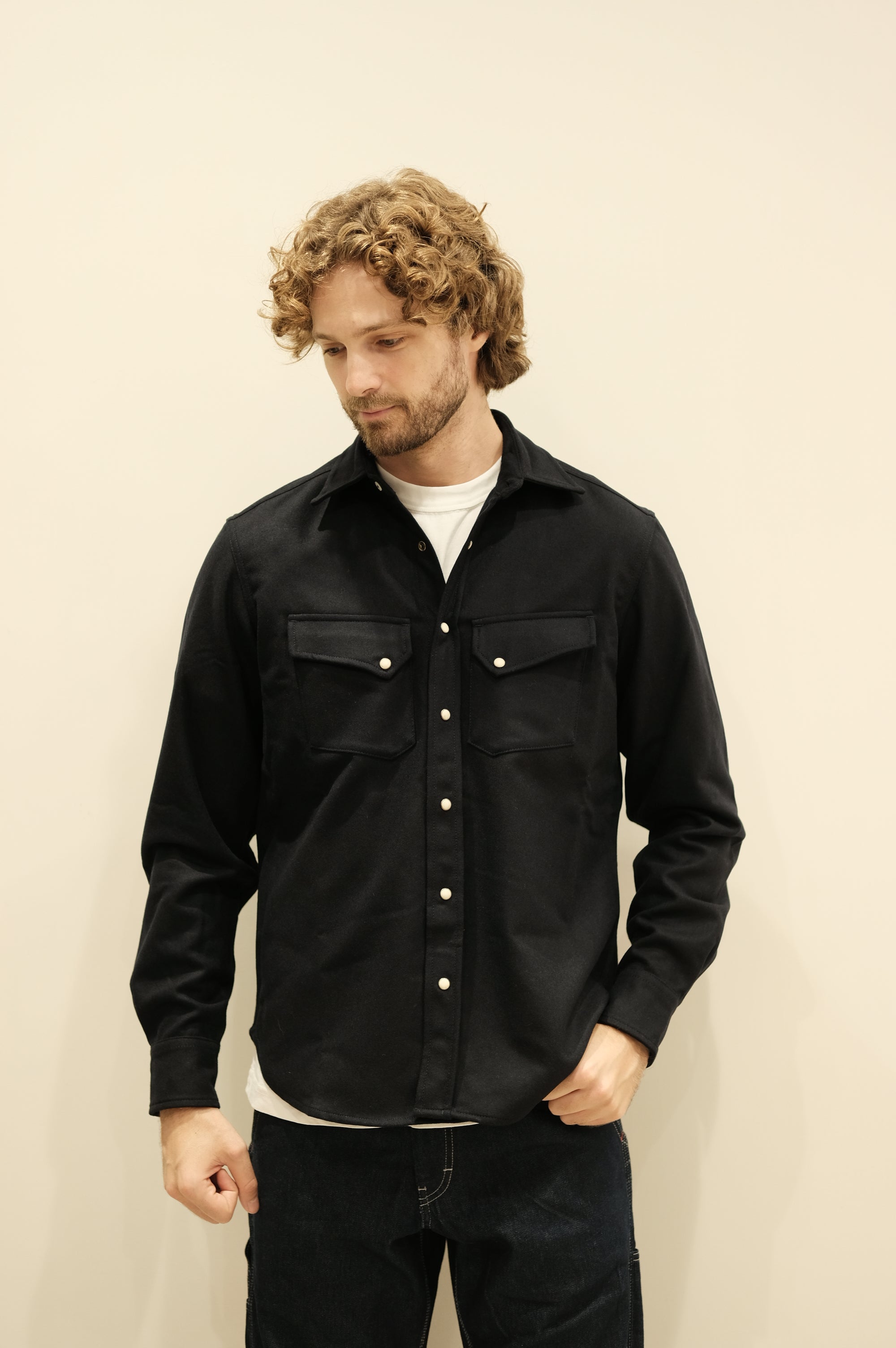 Fortela Pasadena Wool Texan Shirt Blue