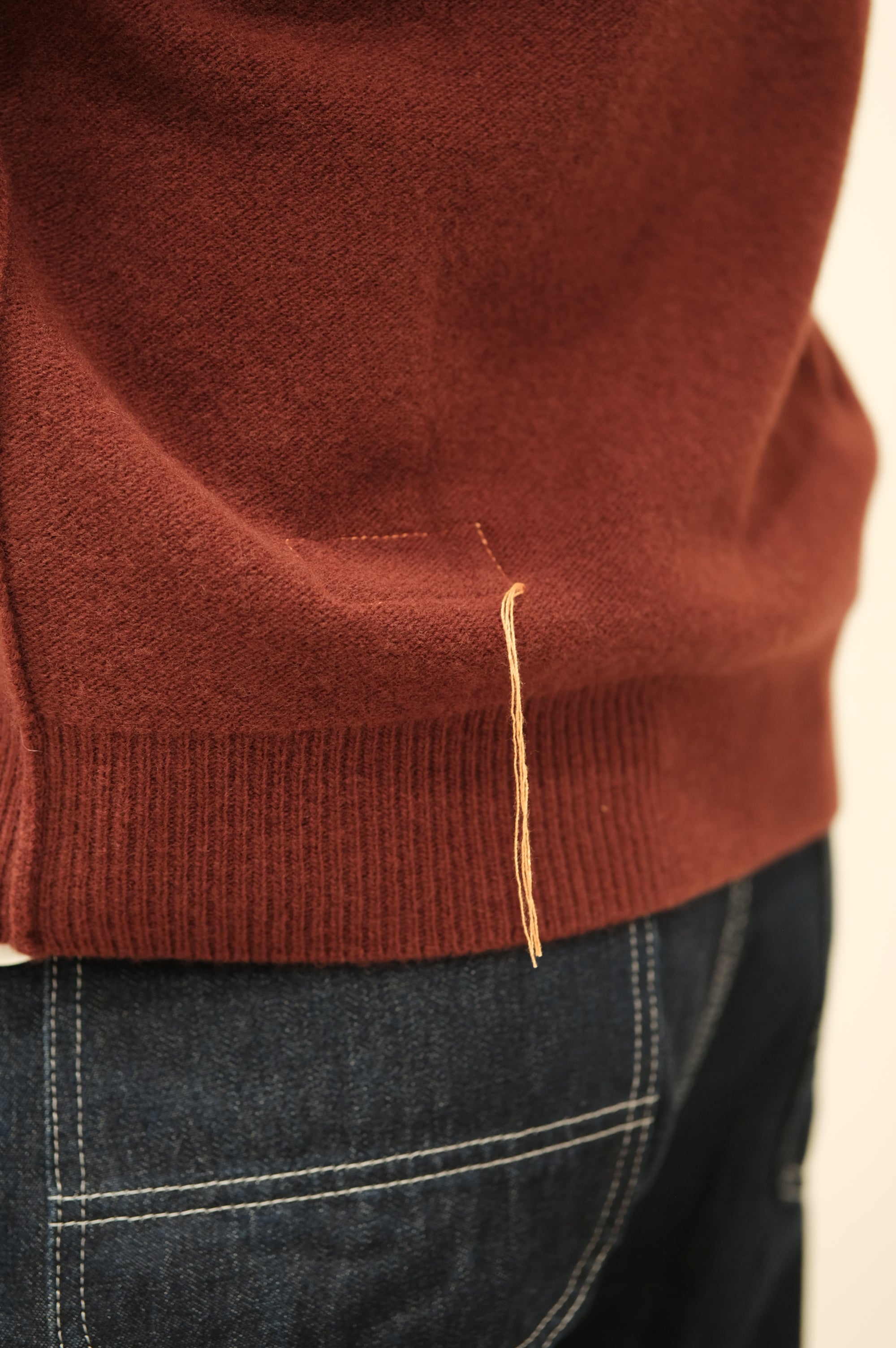 Fortela Yale Wool Zippered Sweatshirt Prune