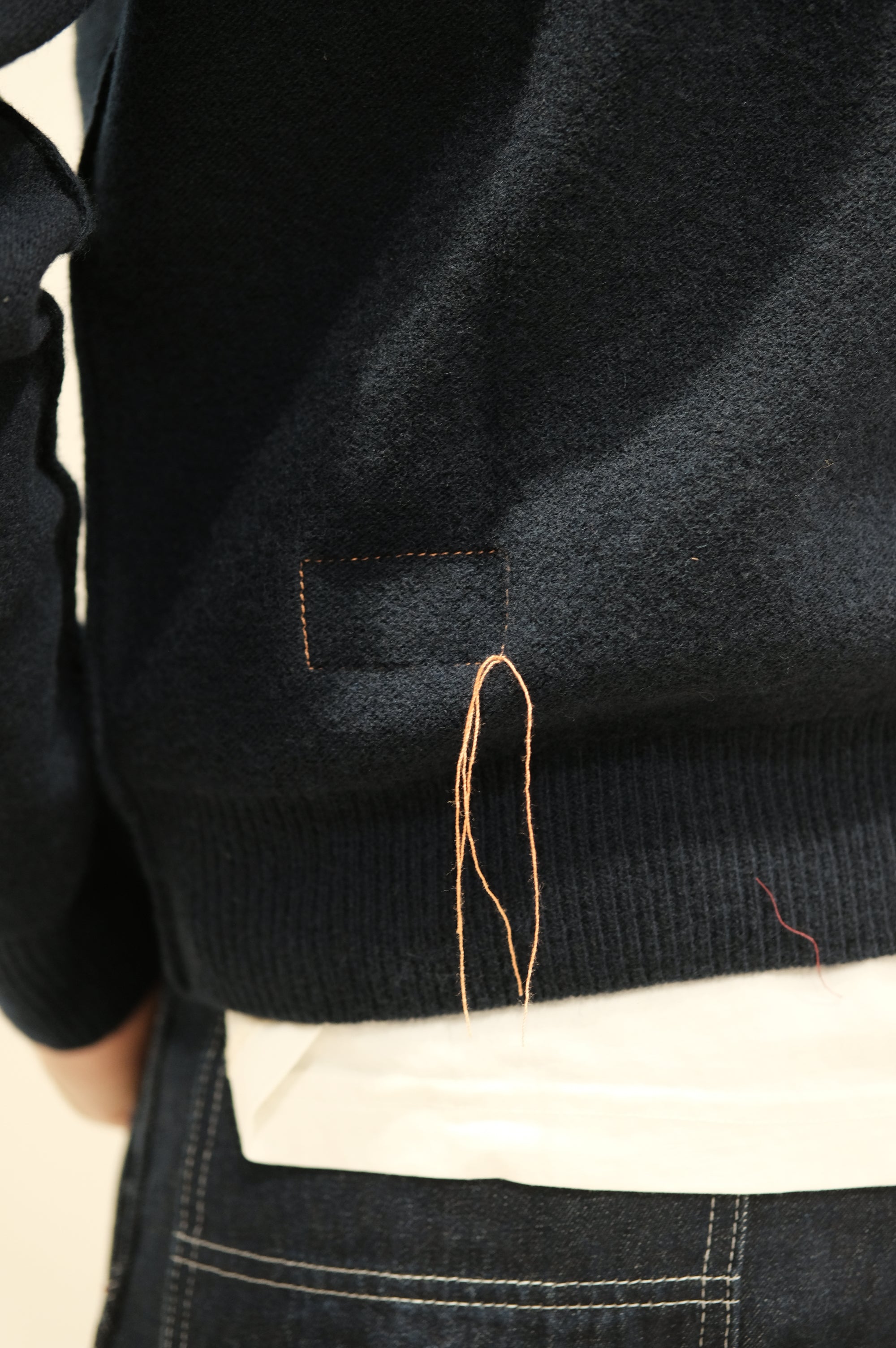 Fortela Yale Wool Zippered Sweatshirt Navy