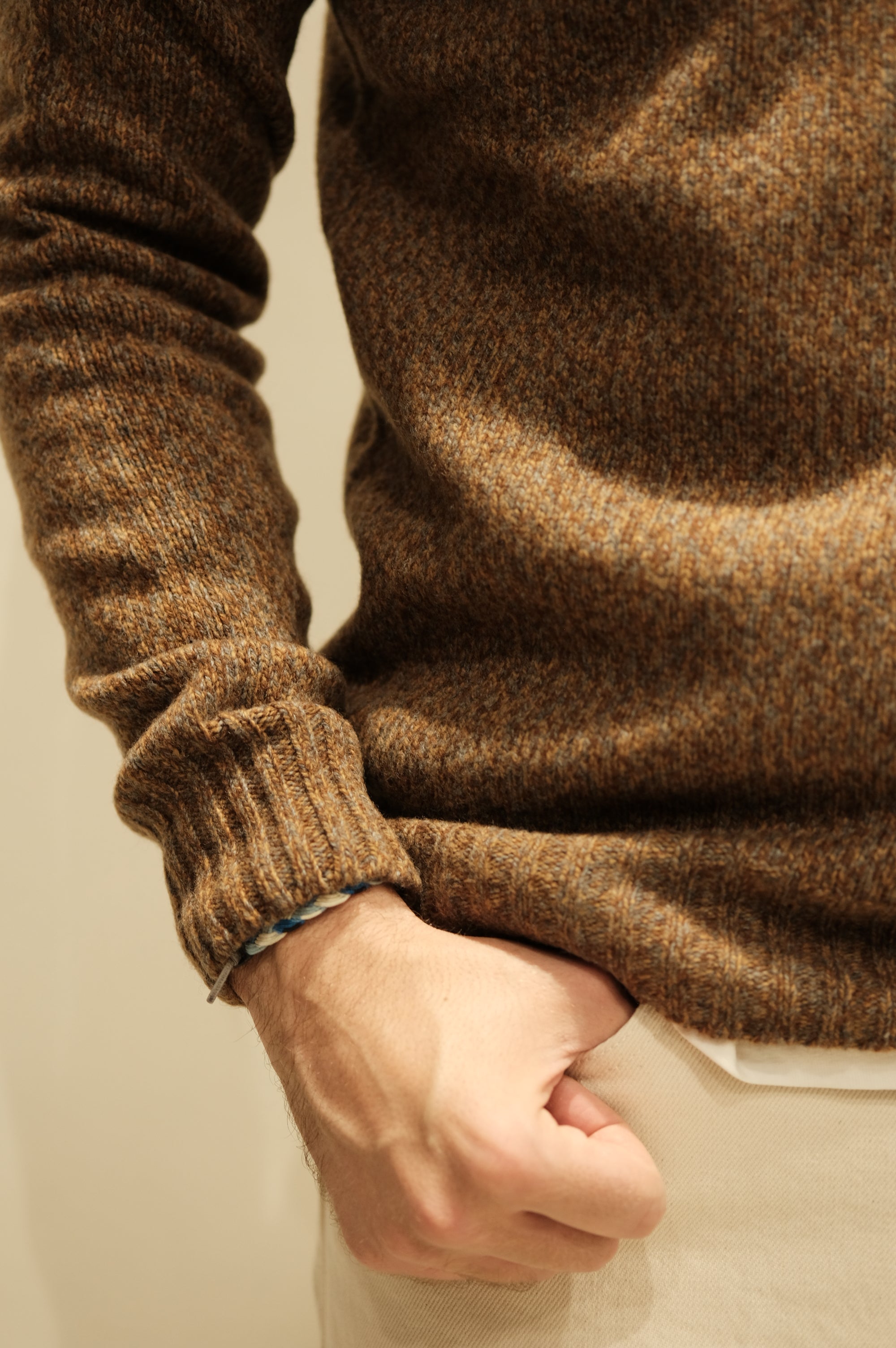 Gaffi & Co. Maglia Girocollo Moulinè St.Michael Tabacco