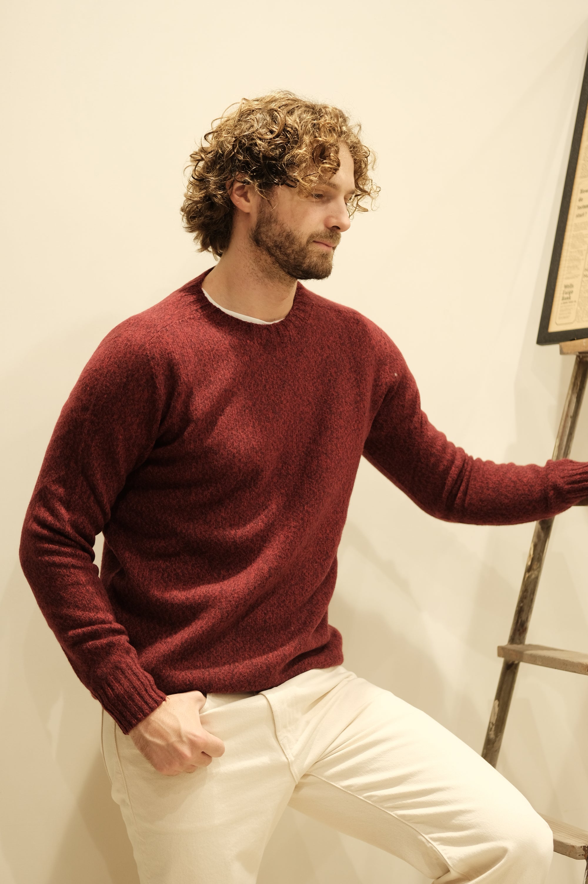 Gaffi & Co. Maglia Girocollo Moulinè St. Michael Bordeaux