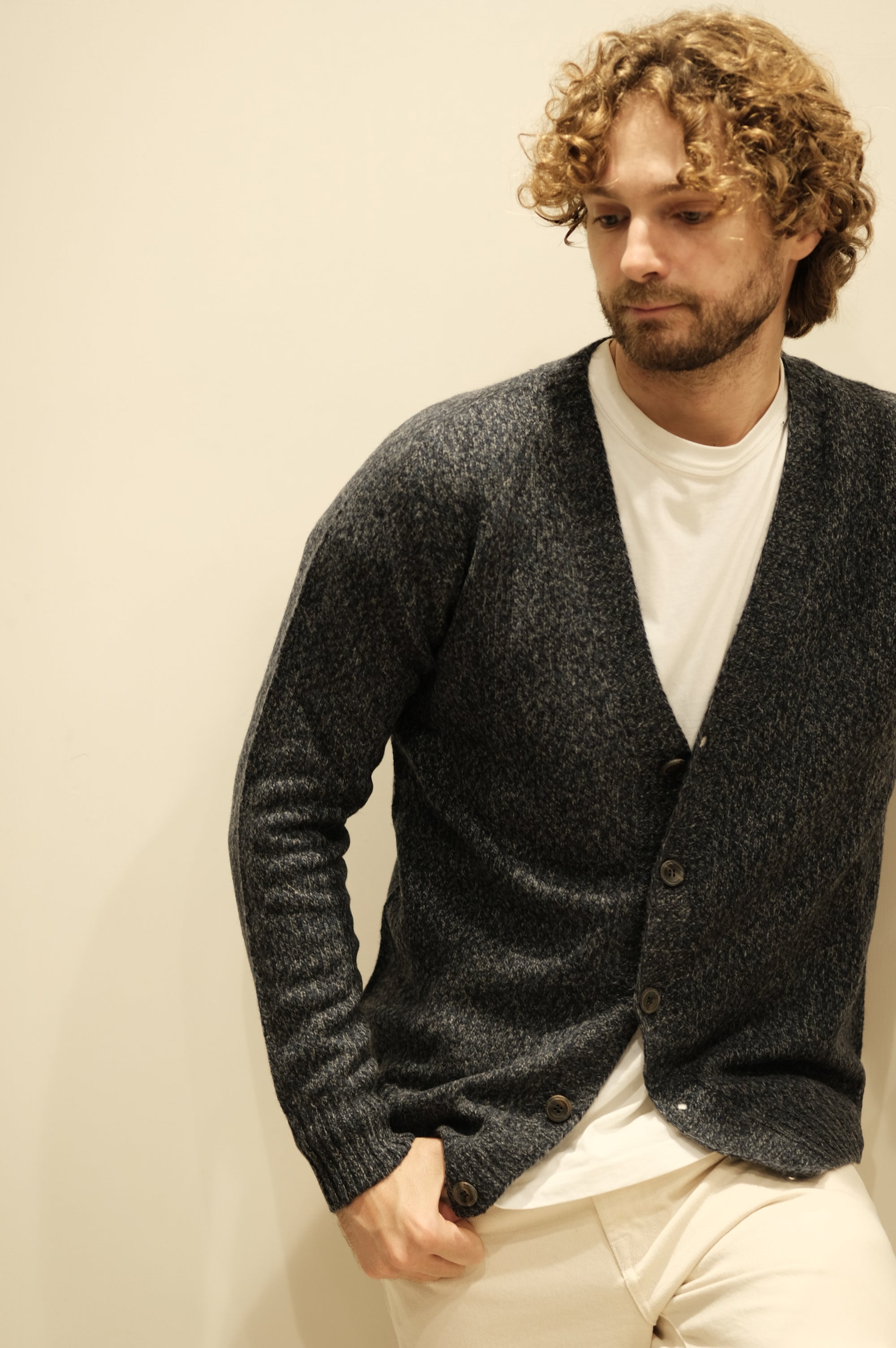 Gaffi & Co. Cardigan Moulinè St.Michael Blu
