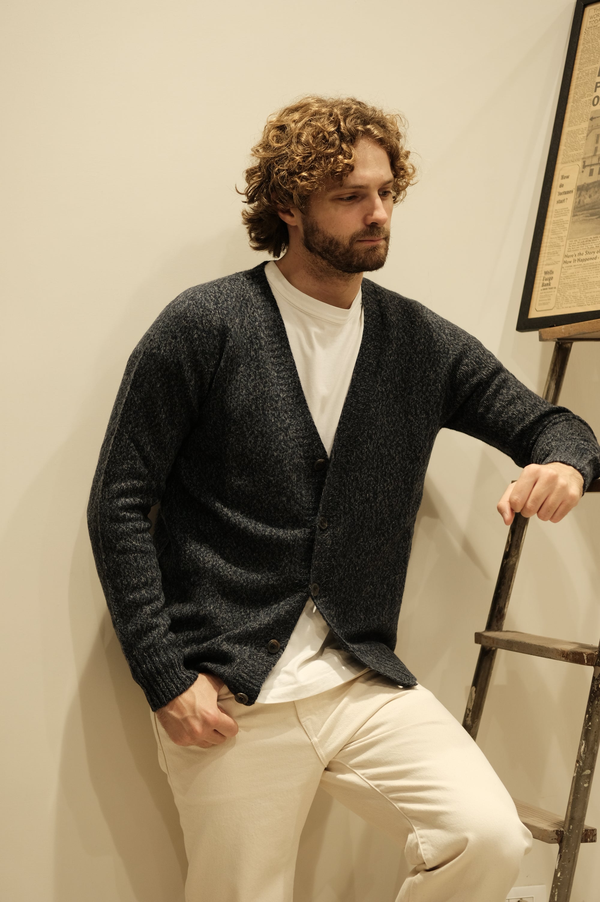 Gaffi & Co. Cardigan Moulinè St.Michael Blu