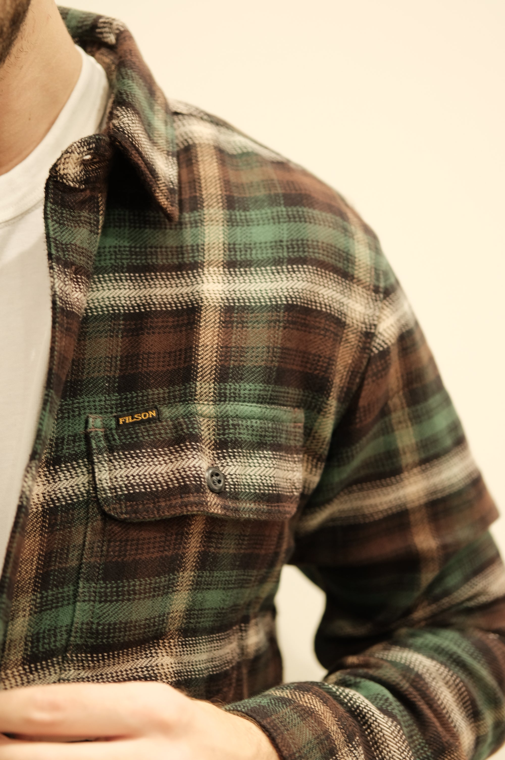 Filson Vintage Flannel Work Shirt Vintage Brown/Cream/Multi Plaid