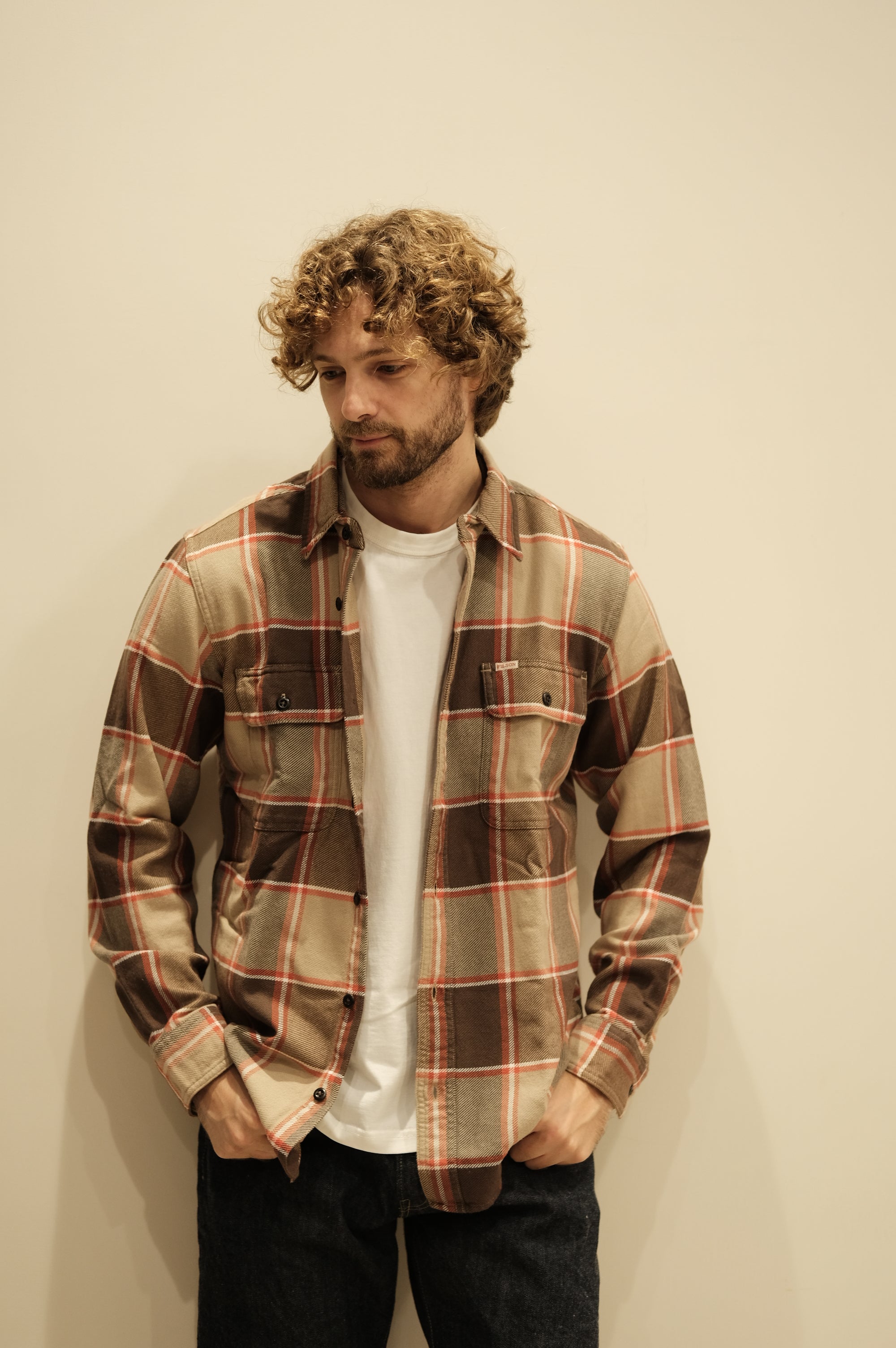 Filson Vintage Flannel Workshirt Tan/Orange/Multi