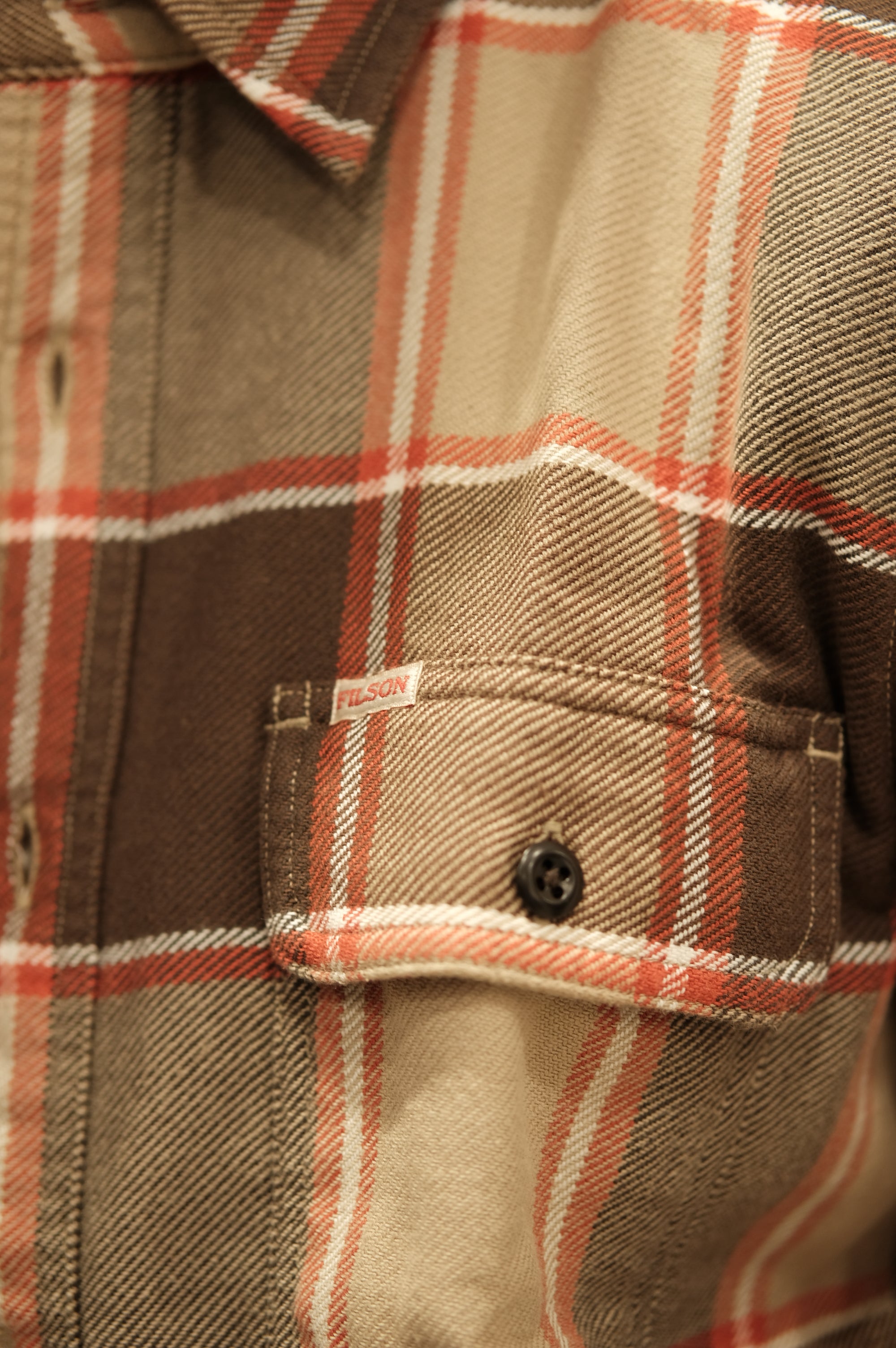 Filson Vintage Flannel Workshirt Tan/Orange/Multi