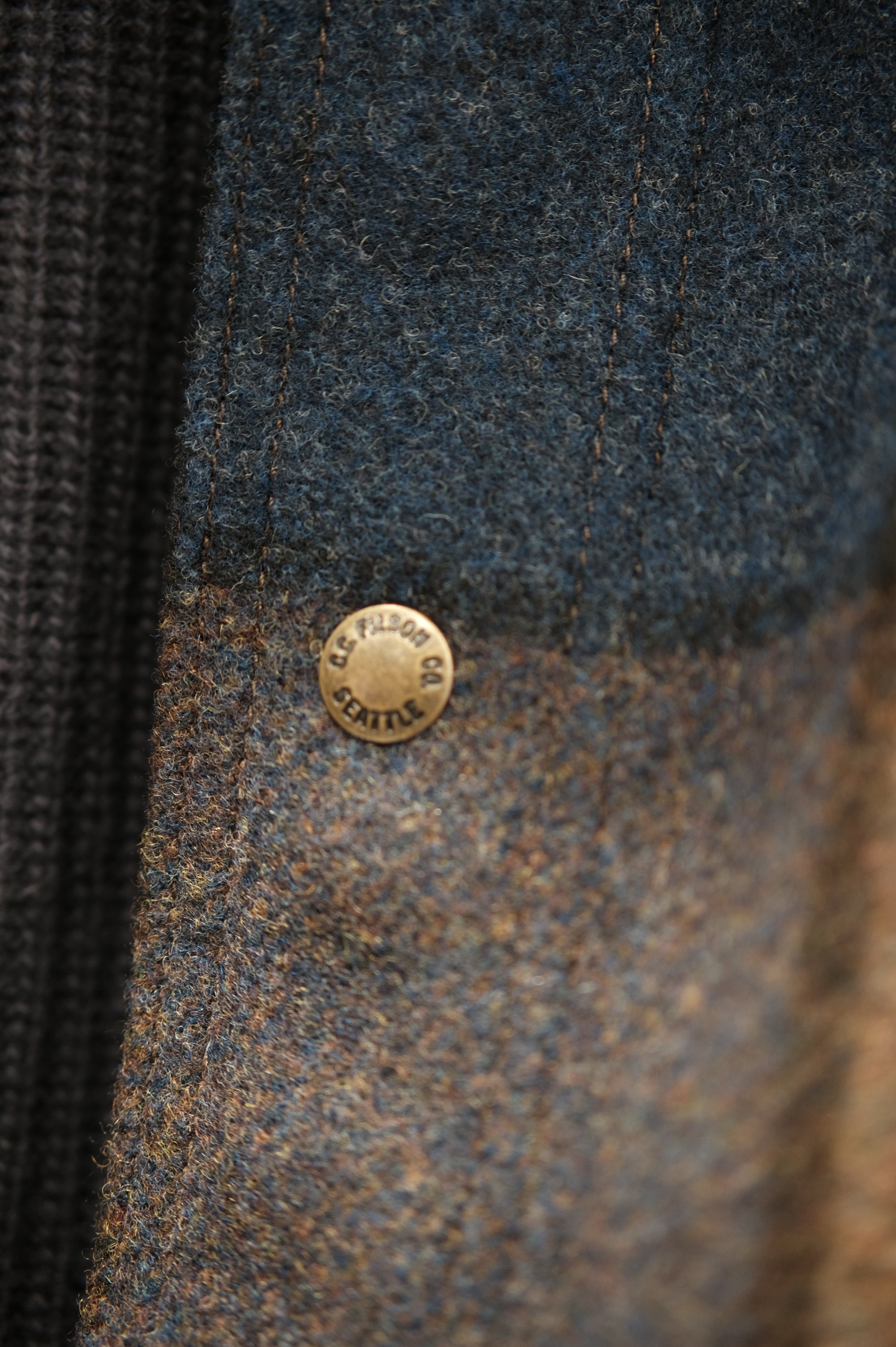 Filson Mackinaw Wool Work Jacket Blu/Brown/Gray