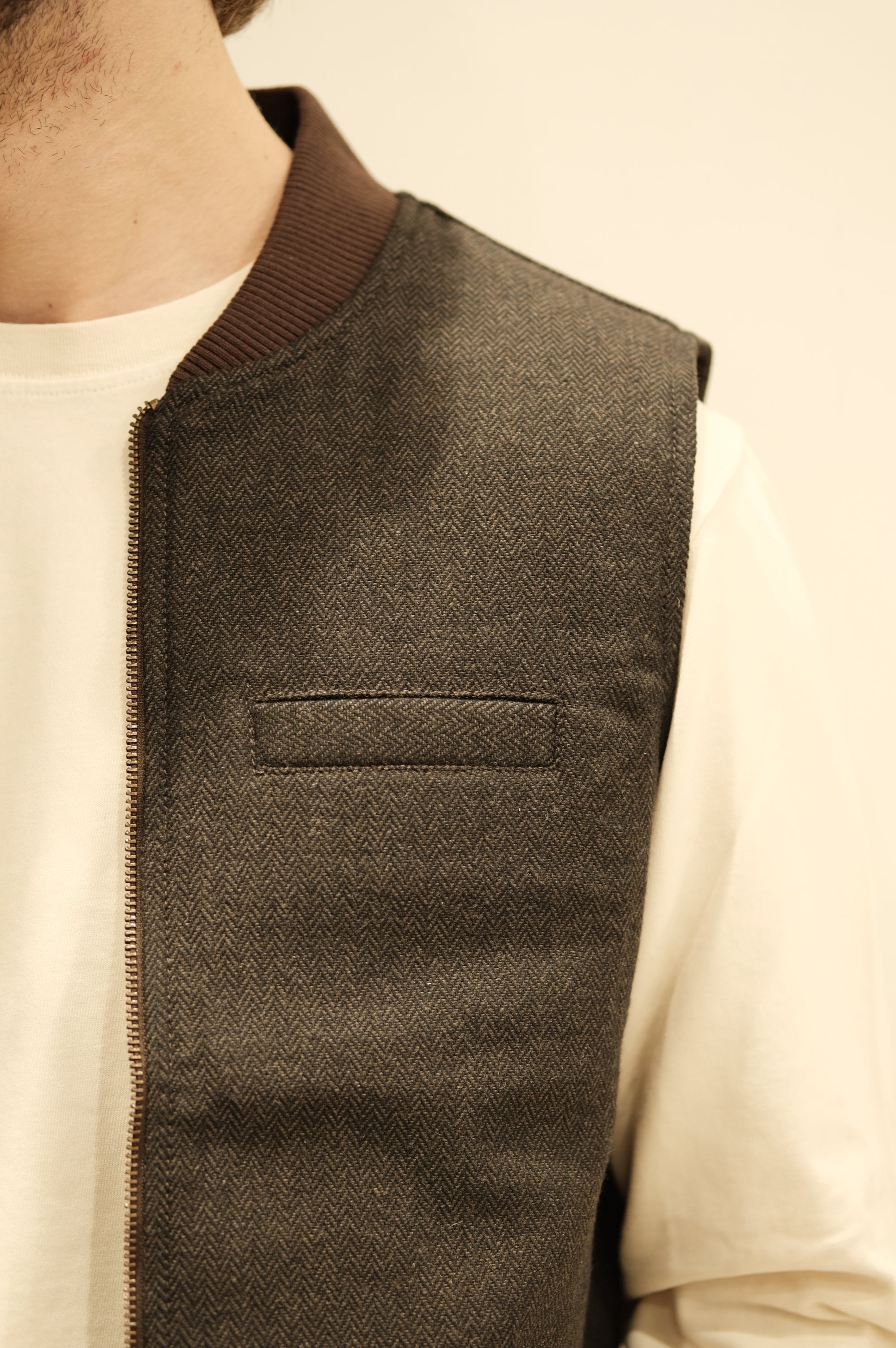 Blker Wool Resca Reversible Vest Owl Brown