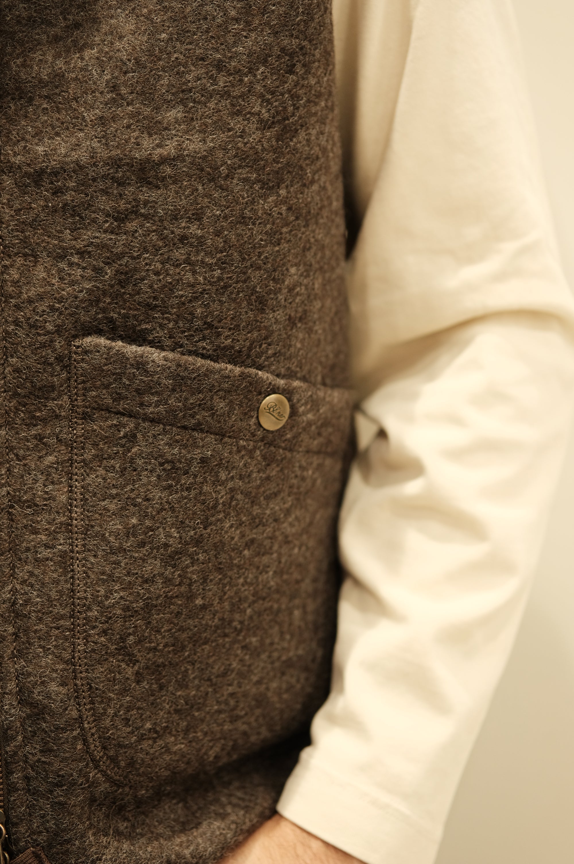 Blker Boiled Wool Vest Wolf Brown