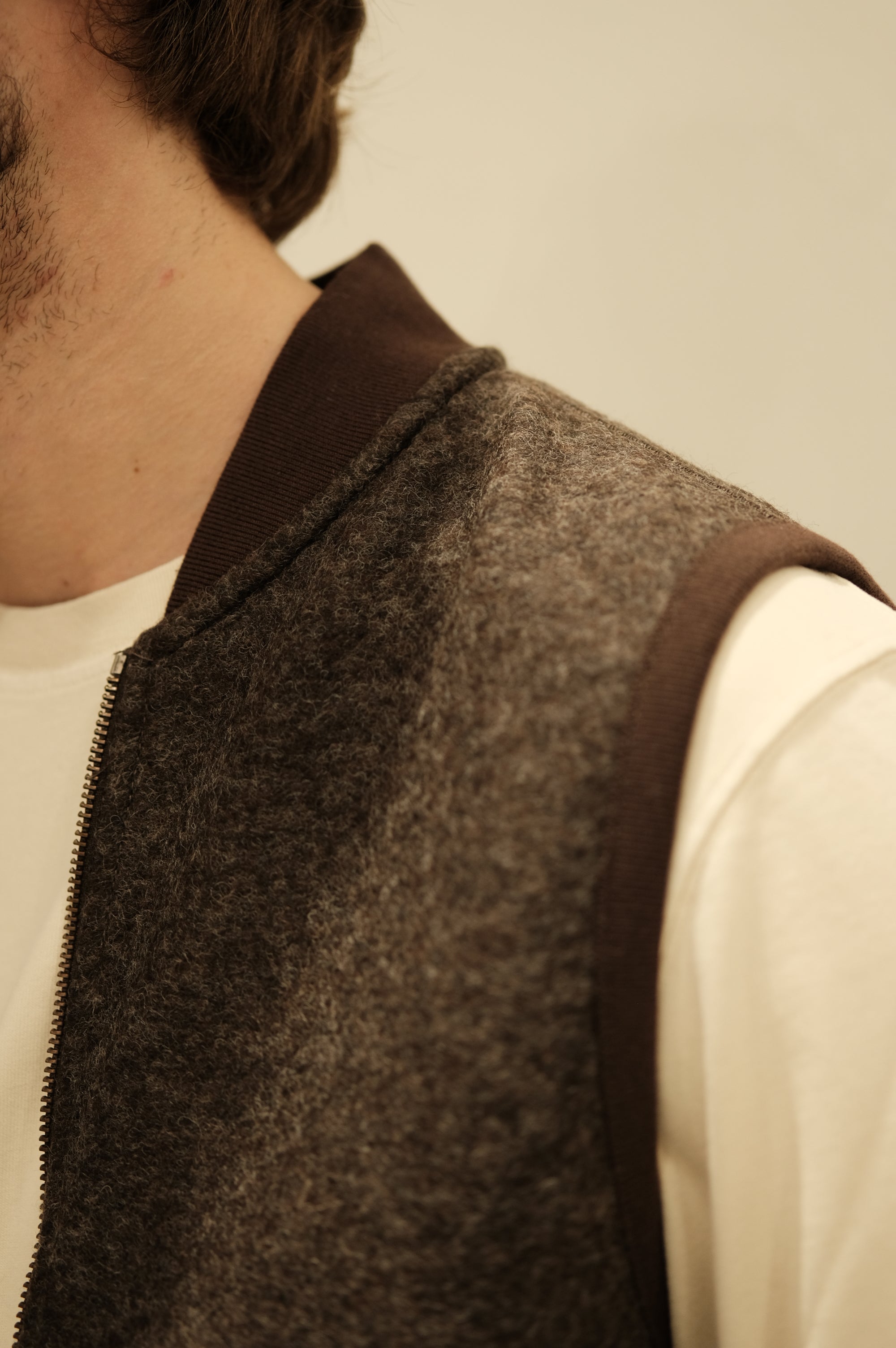 Blker Boiled Wool Vest Wolf Brown