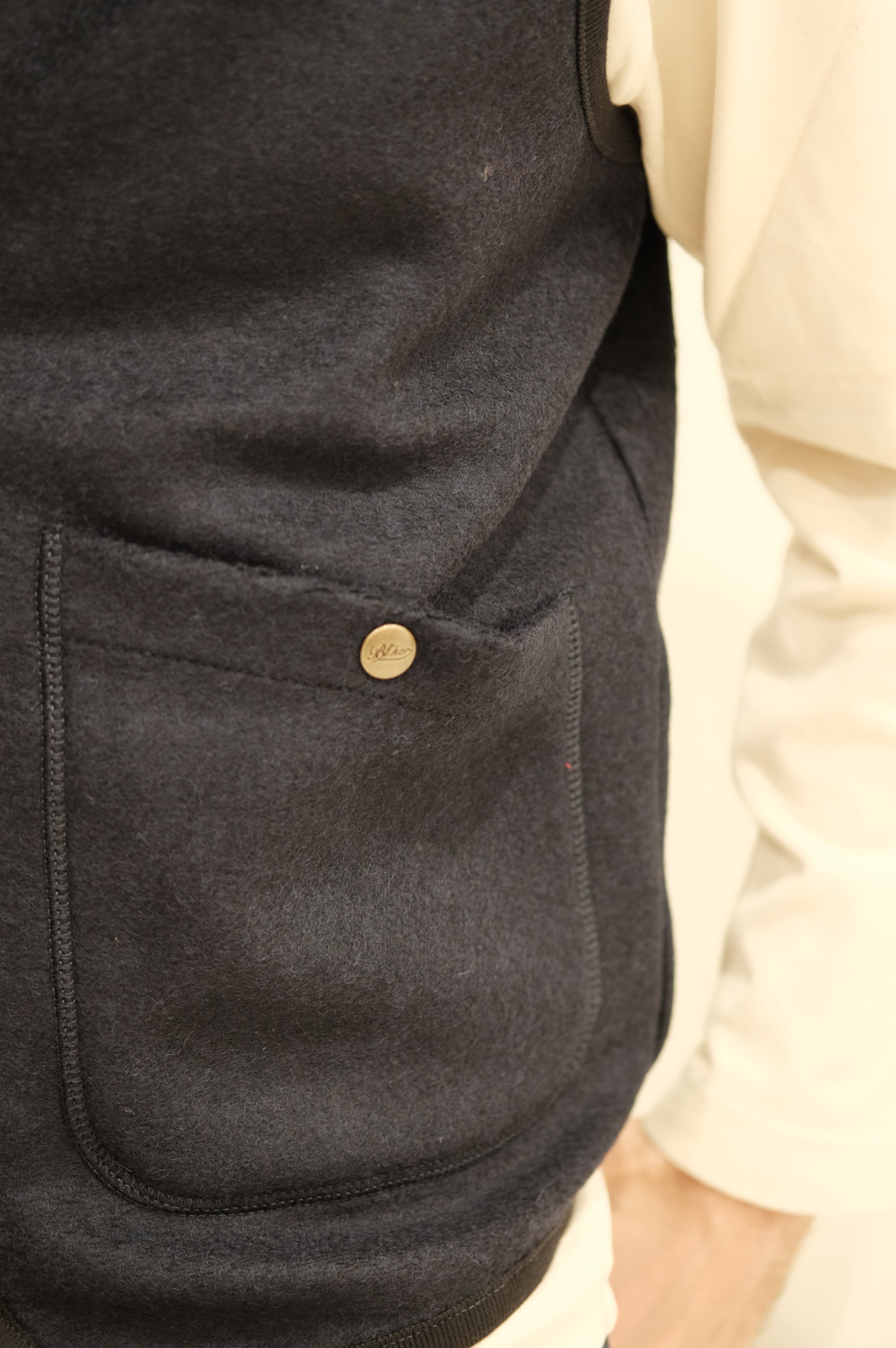 Blker Boiled Wool Vest Wolf Navy