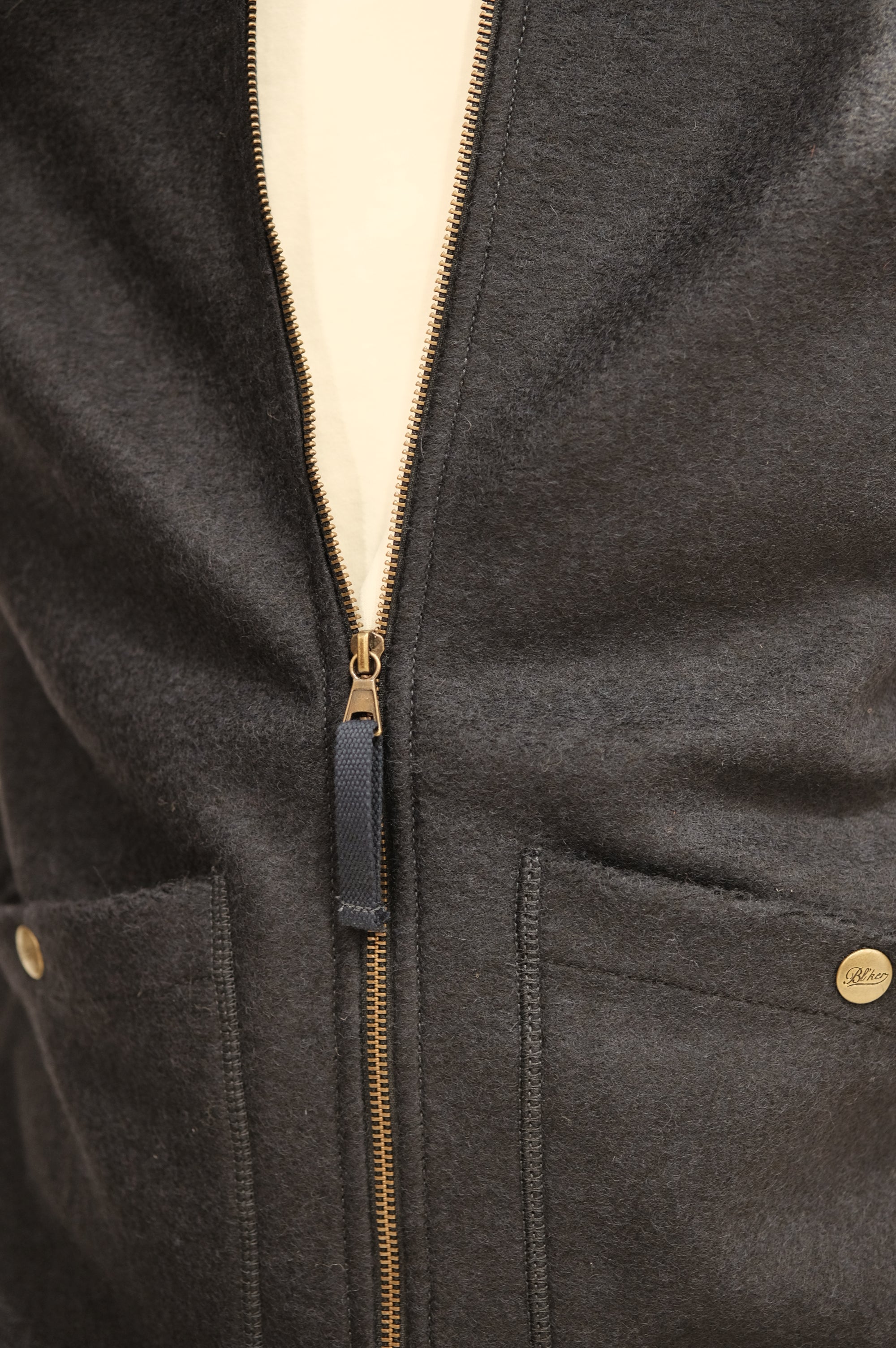 Blker Boiled Wool Vest Wolf Navy