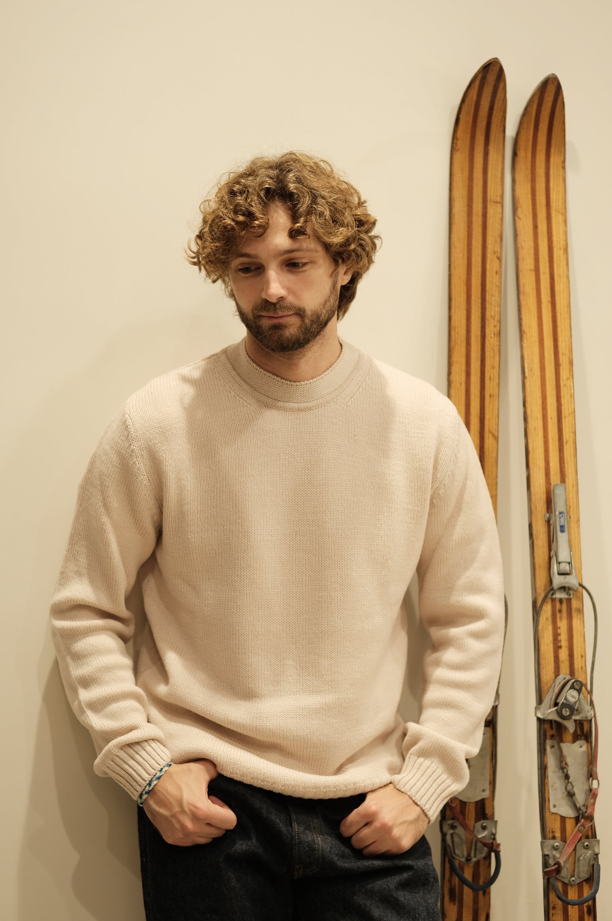 Gaffi & Co. Maglia Girocollo Lana Merinos Panna - Mountain Pack