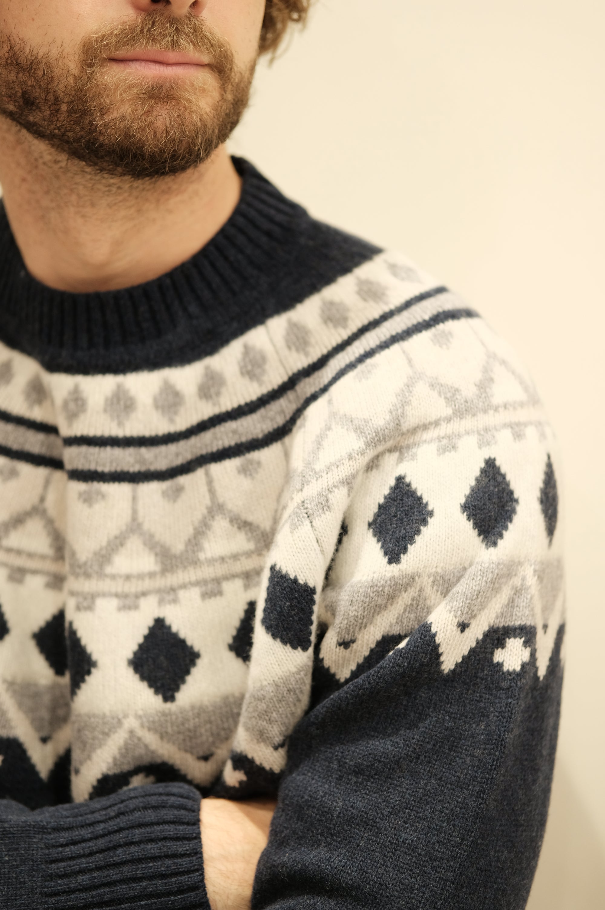 Gaffi & Co. Maglia Girocollo Shetland Blu - Mountain Pack