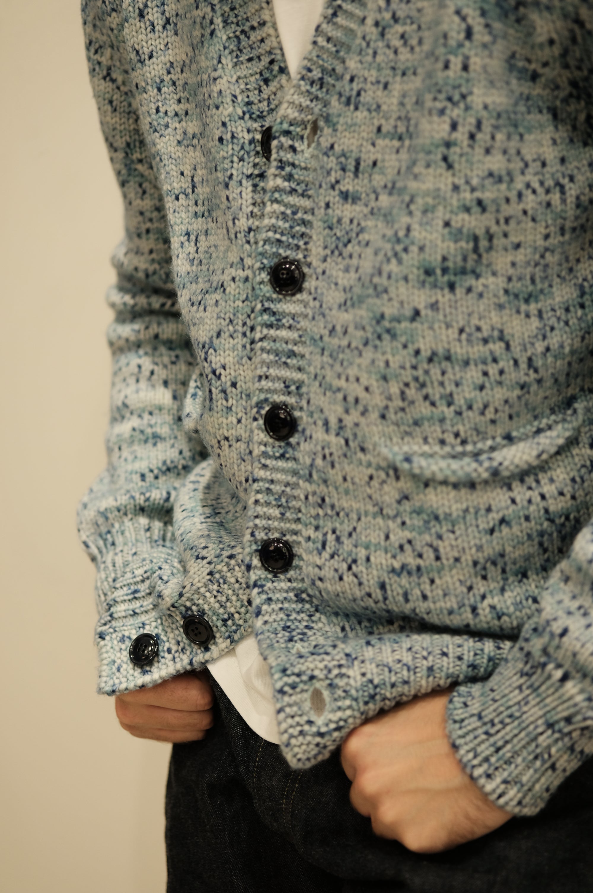 Gaffi & Co. Cardigan Lana Merinos Blu - Mountain Pack