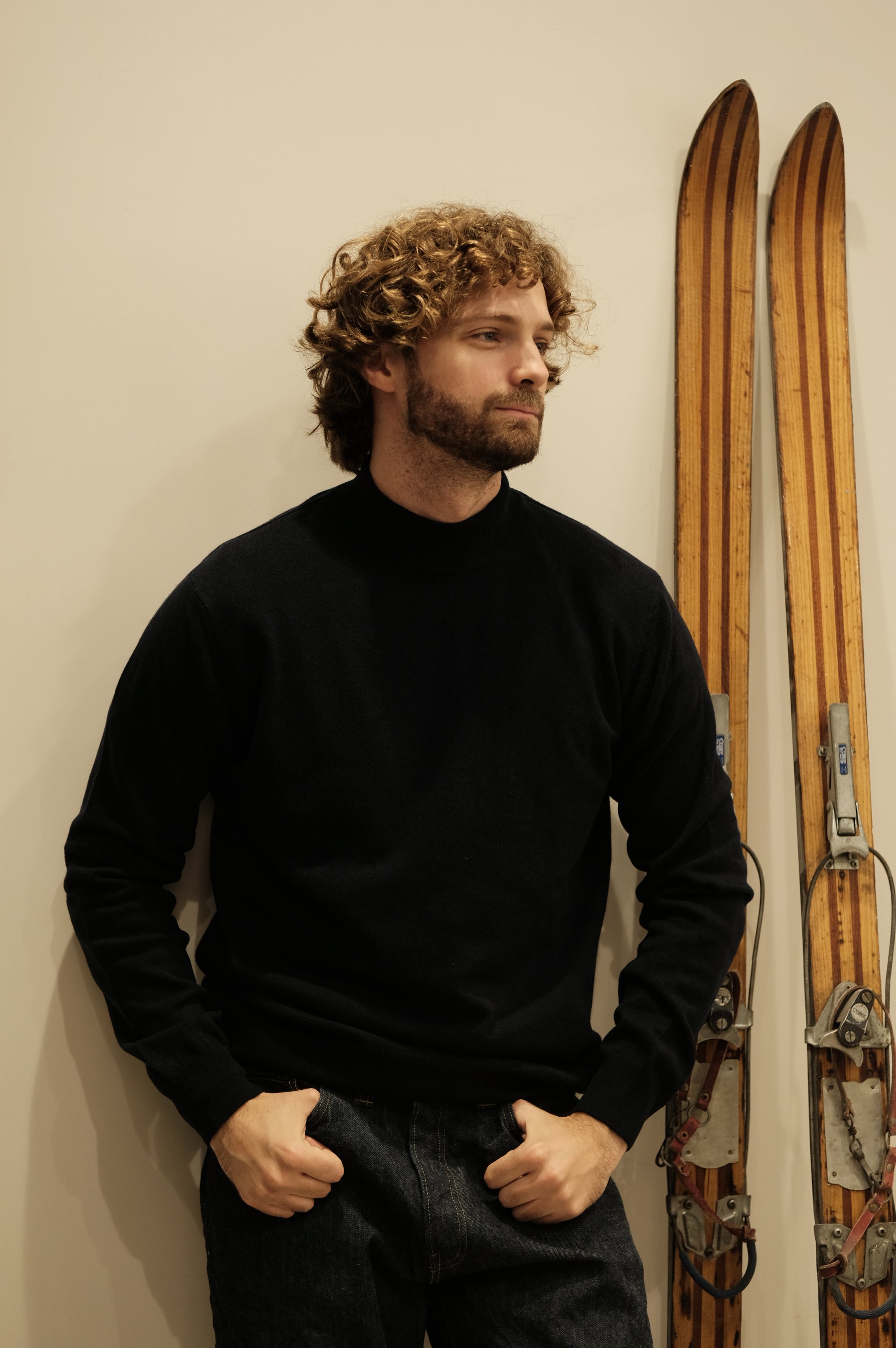 Gaffi & Co. Maglia Lupetto Cashmere/Merinos Blu - Mountain Pack