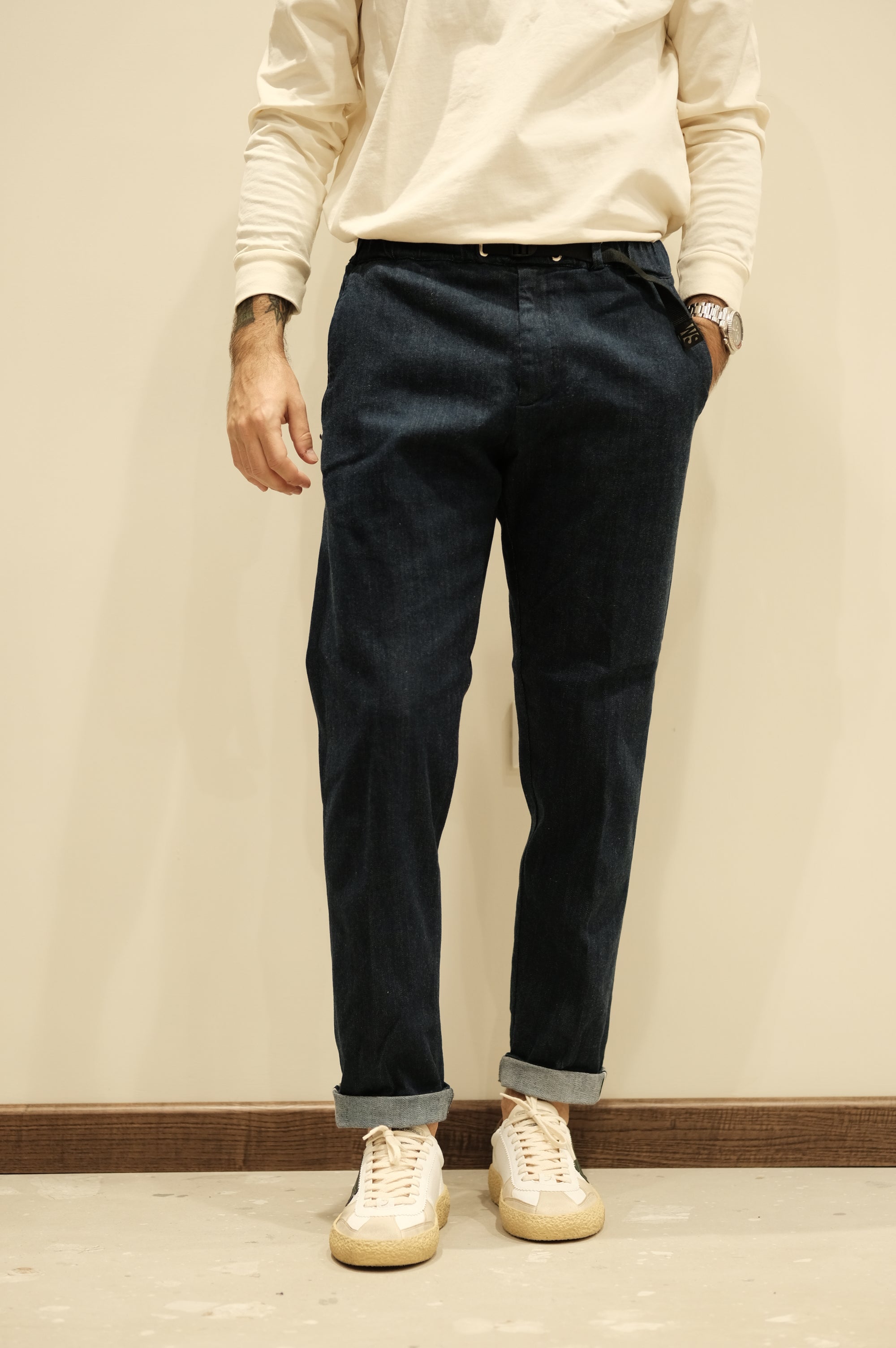 White Sand Pantalaccio Denim Cimosato Blue