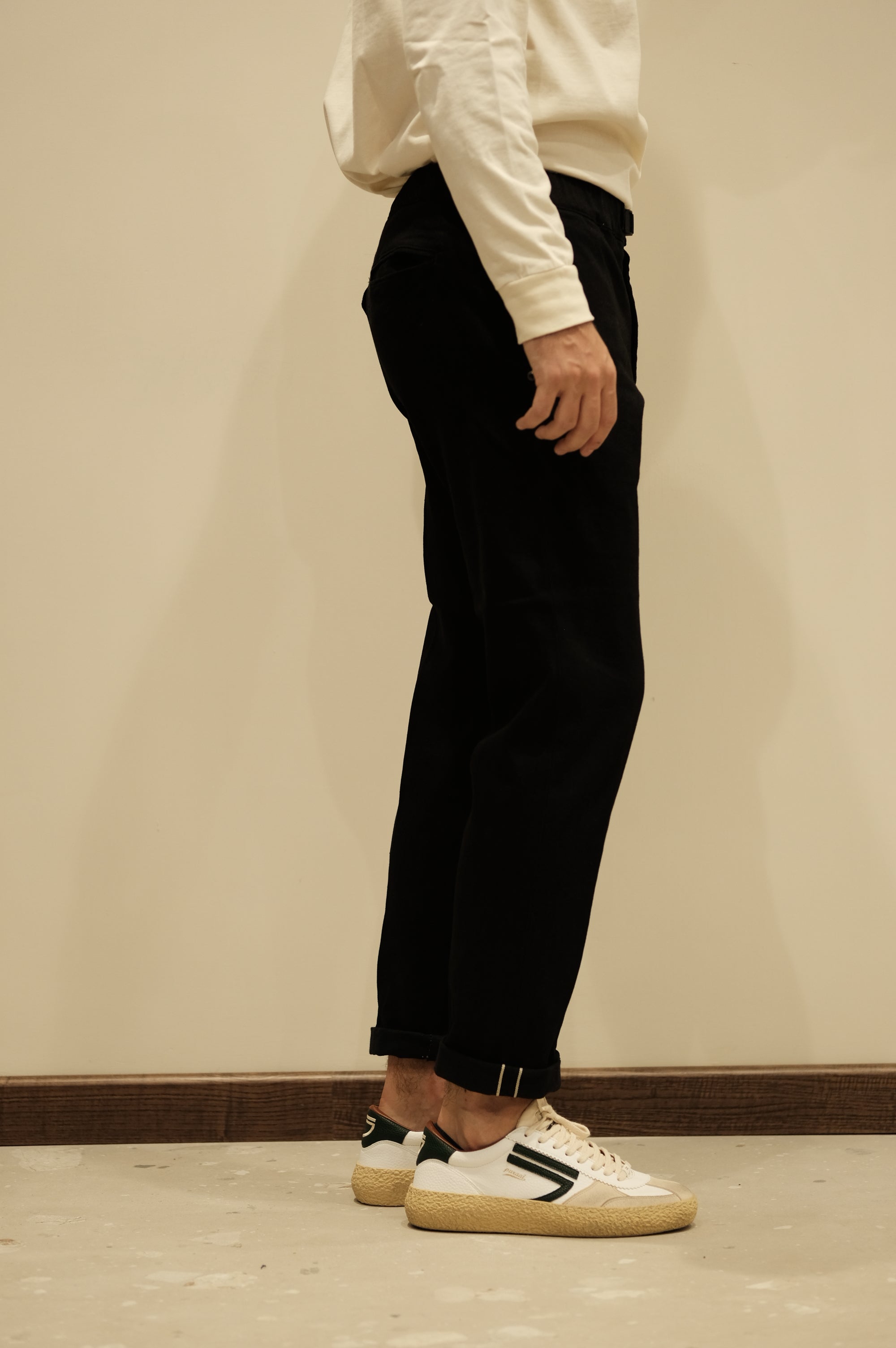 White Sand Pantalaccio Denim Cimosato Nero