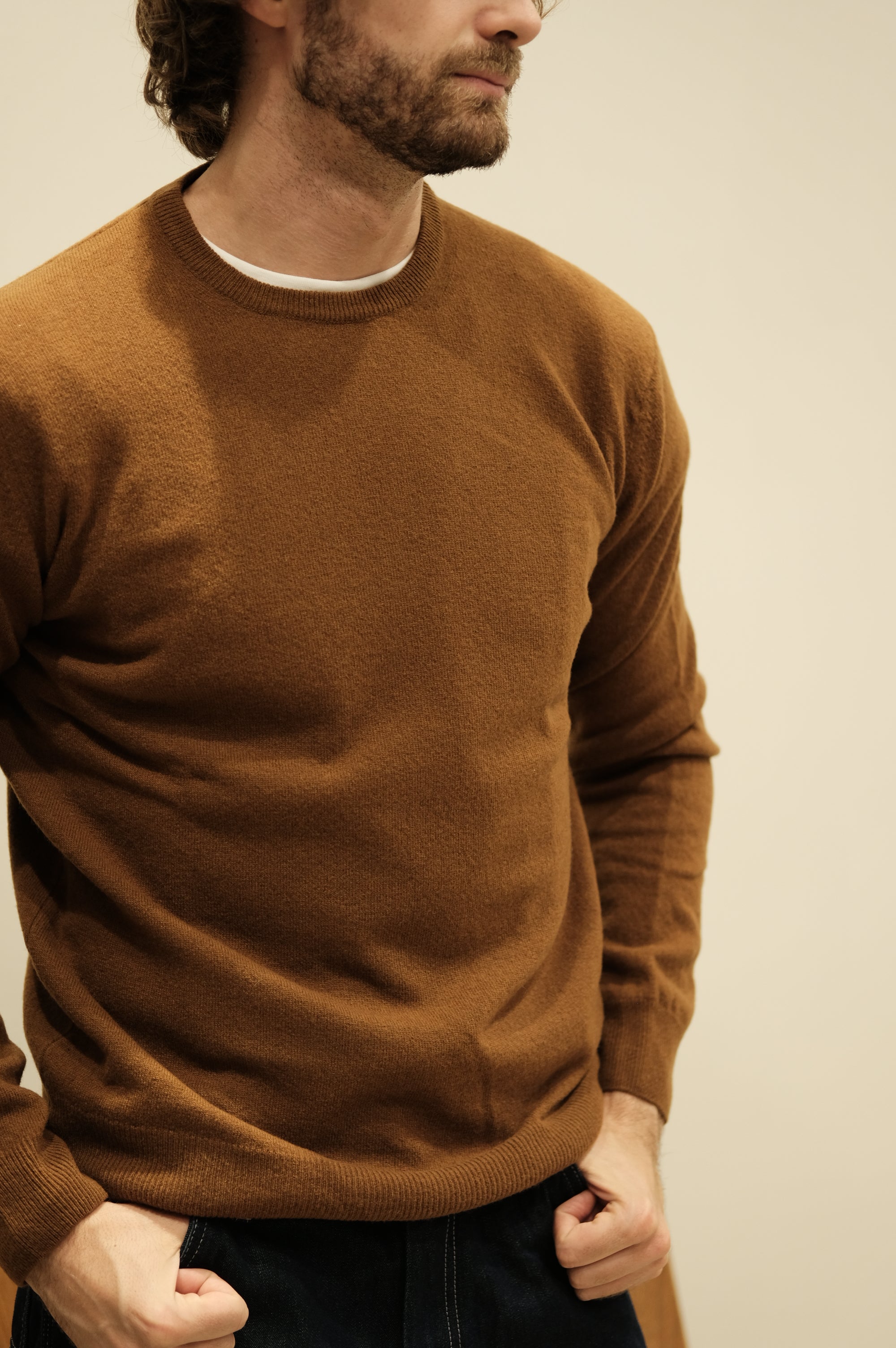 Gaffi & Co. Maglia Girocollo Lana Tabacco