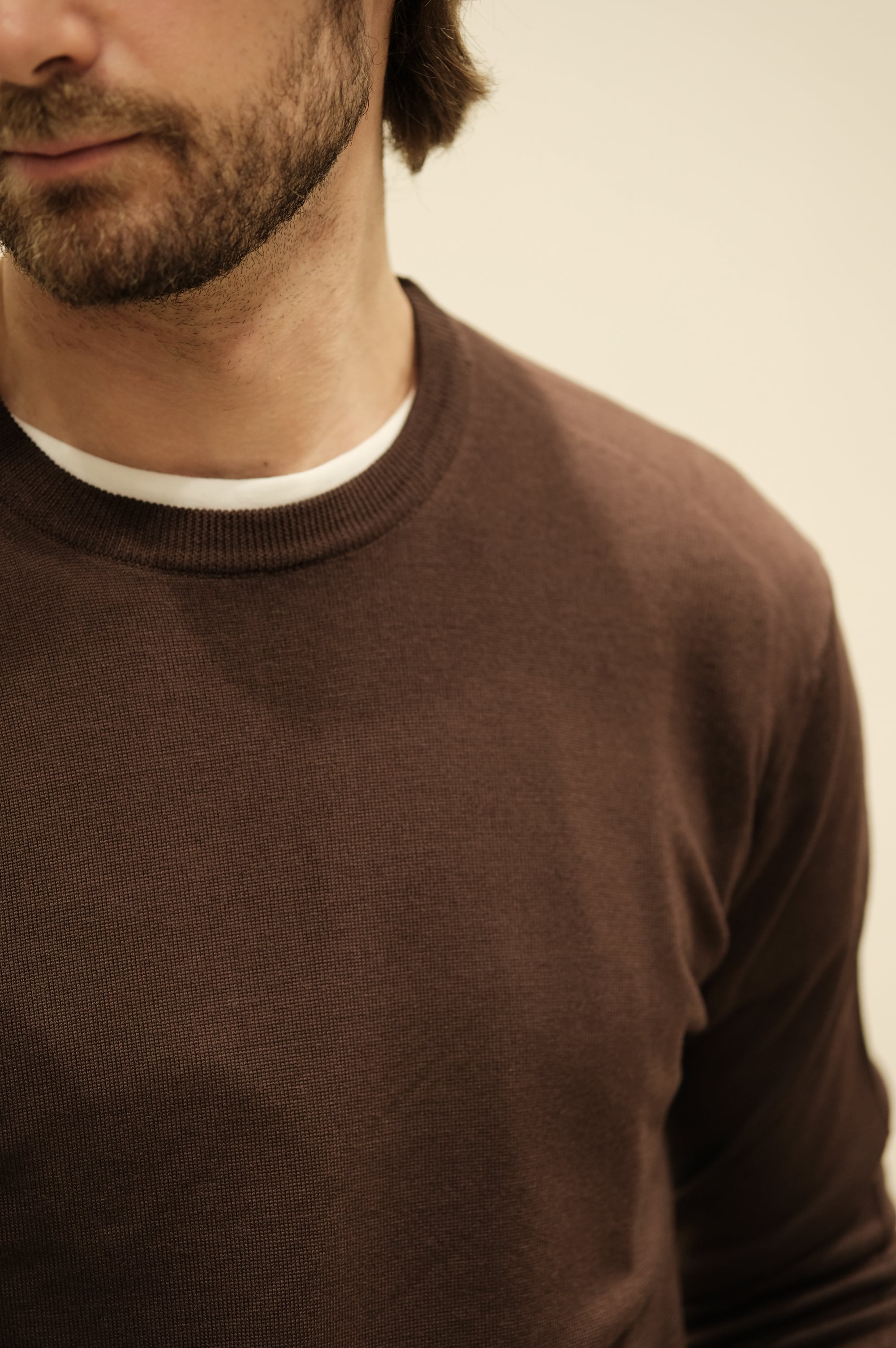 Gaffi & Co. Maglia Girocollo Lana Merino Moro