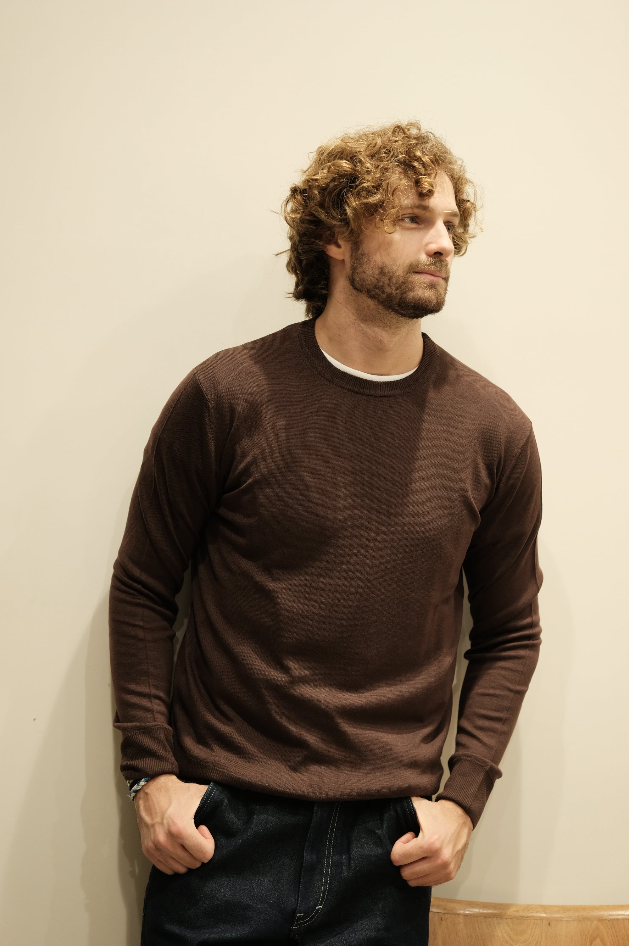 Gaffi & Co. Maglia Girocollo Lana Merino Moro