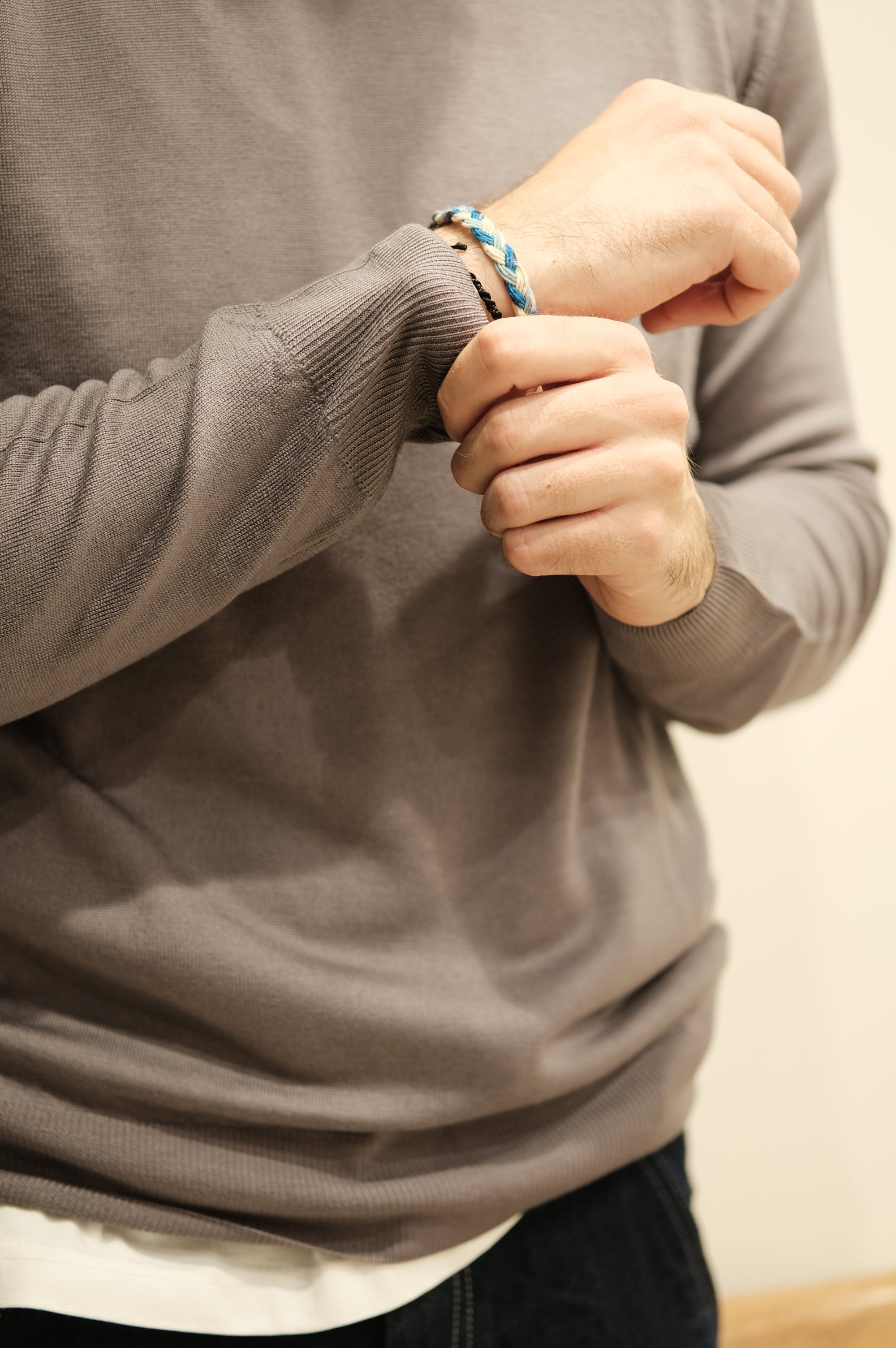 Gaffi & Co. Maglia Girocollo Lana Merino Asfalto