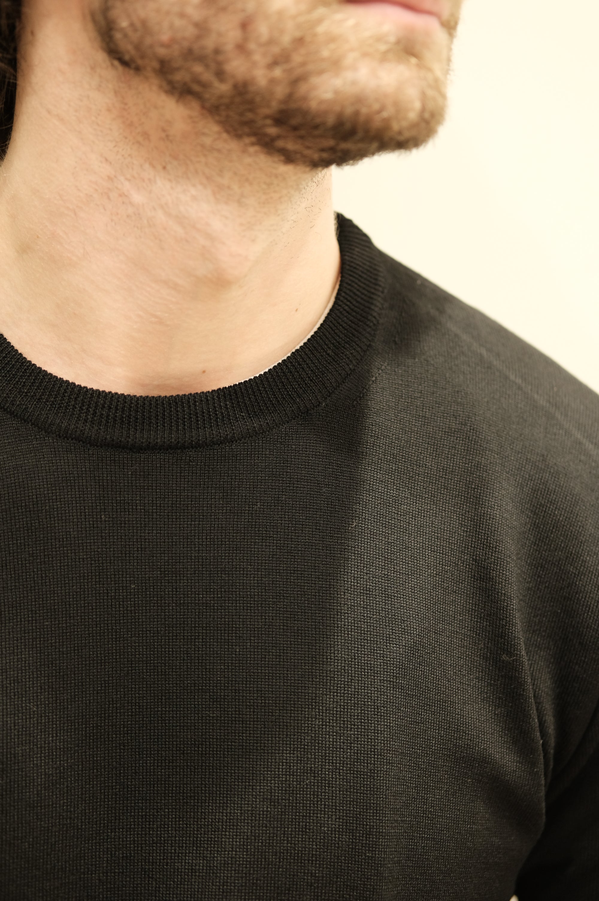 Gaffi & Co. Maglia Girocollo Lana Merino Nero