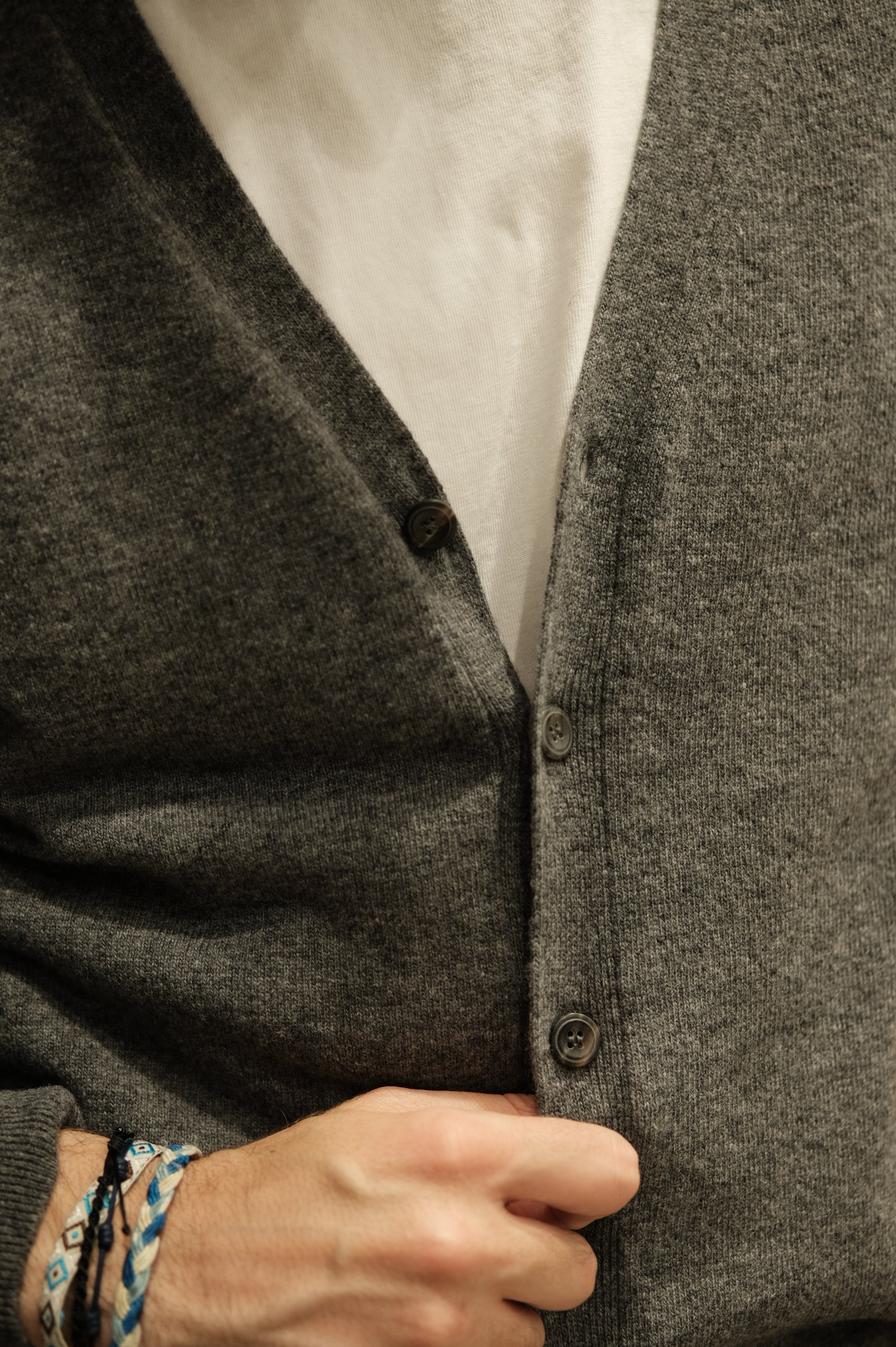 Gaffi & Co. Cardigan Bottoni Grigio Scuro