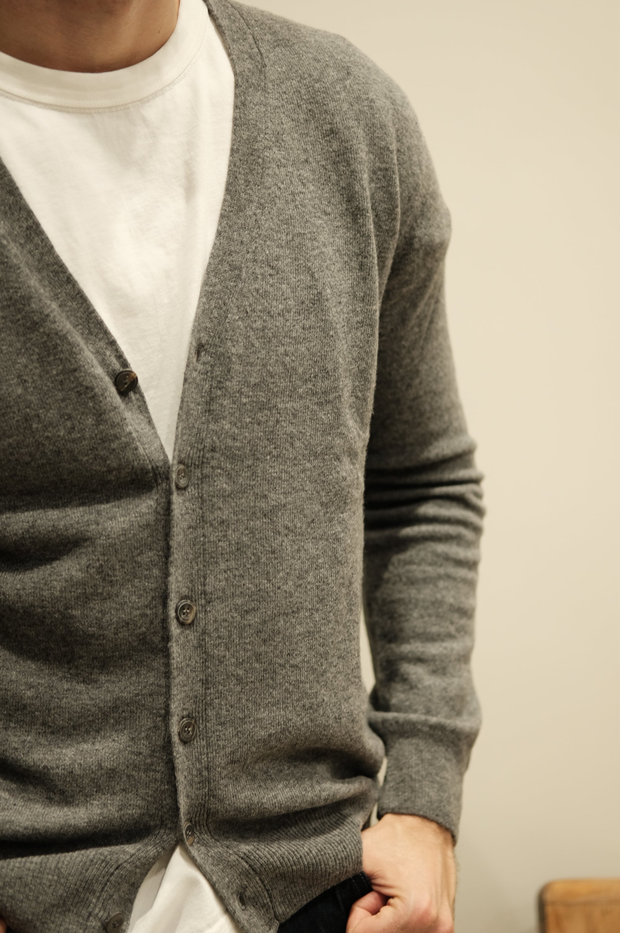 Gaffi & Co. Cardigan Bottoni Grigio Scuro