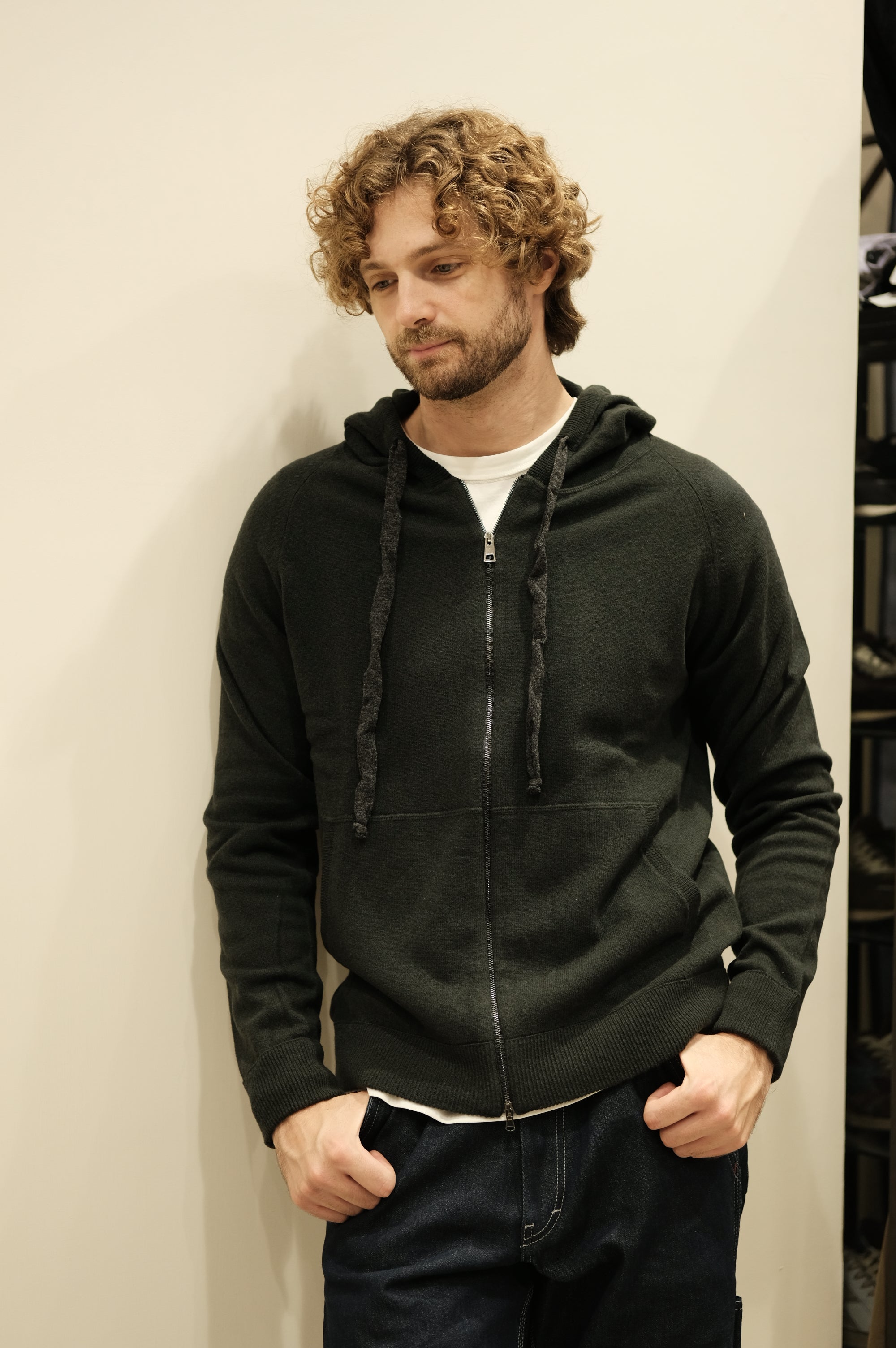 Gaffi & Co. Maglia Full Zip Cappuccio 1.5914 Bosco