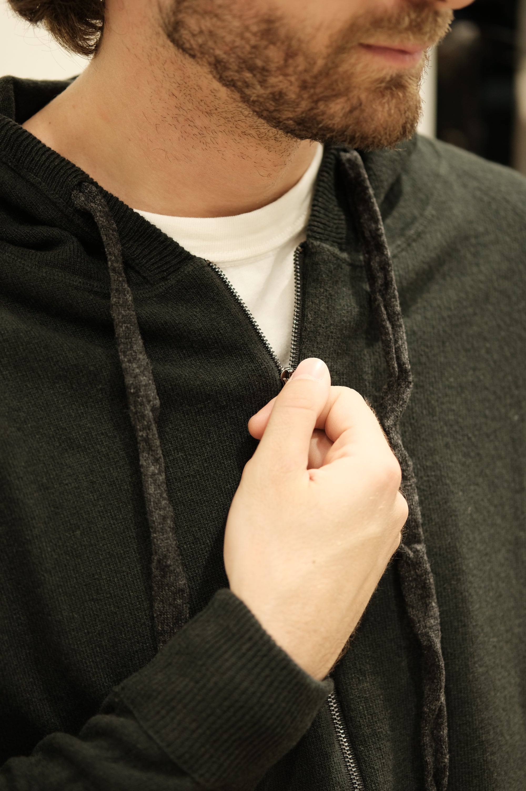 Gaffi & Co. Maglia Full Zip Cappuccio 1.5914 Bosco