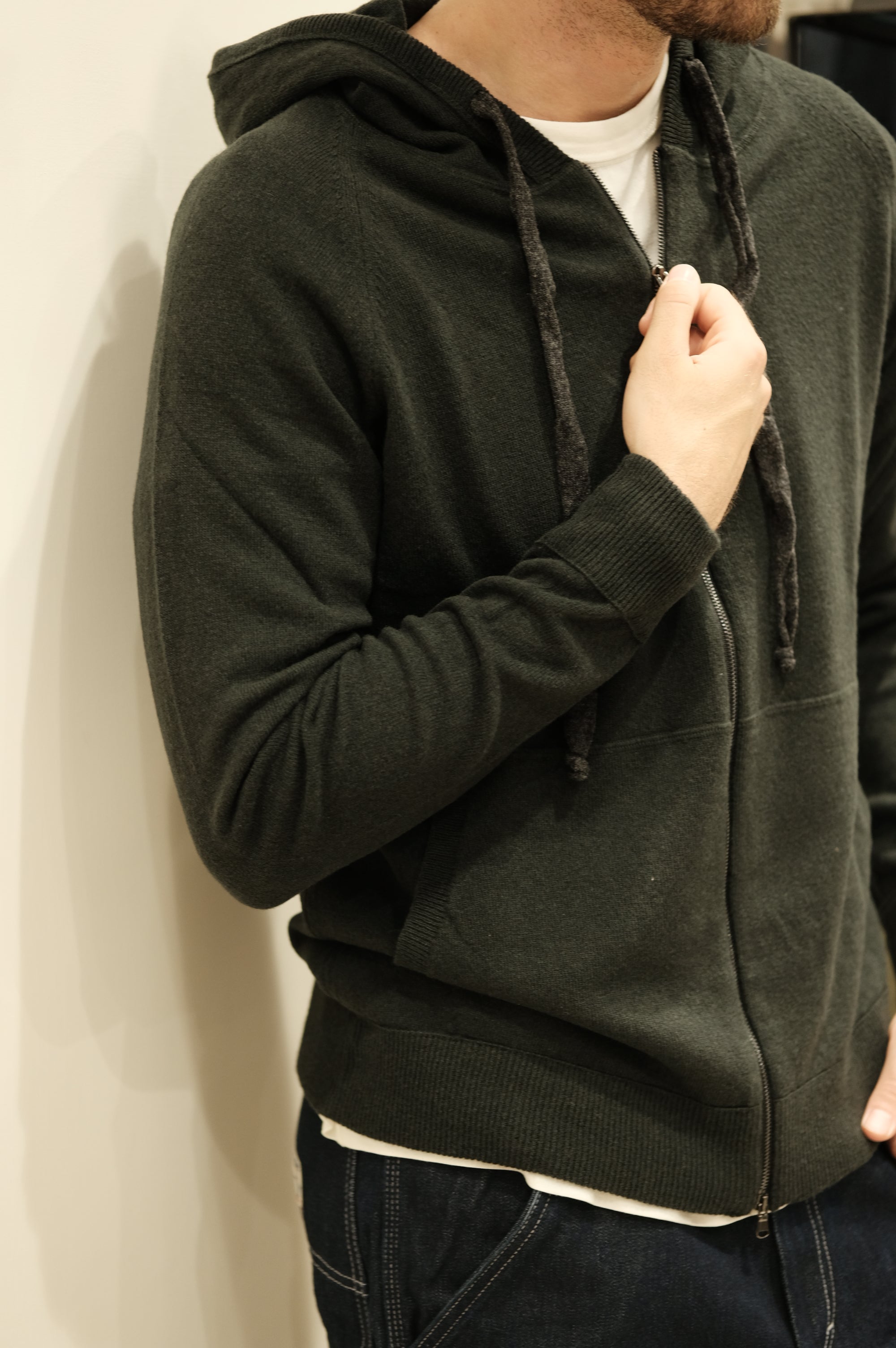 Gaffi & Co. Maglia Full Zip Cappuccio 1.5914 Bosco