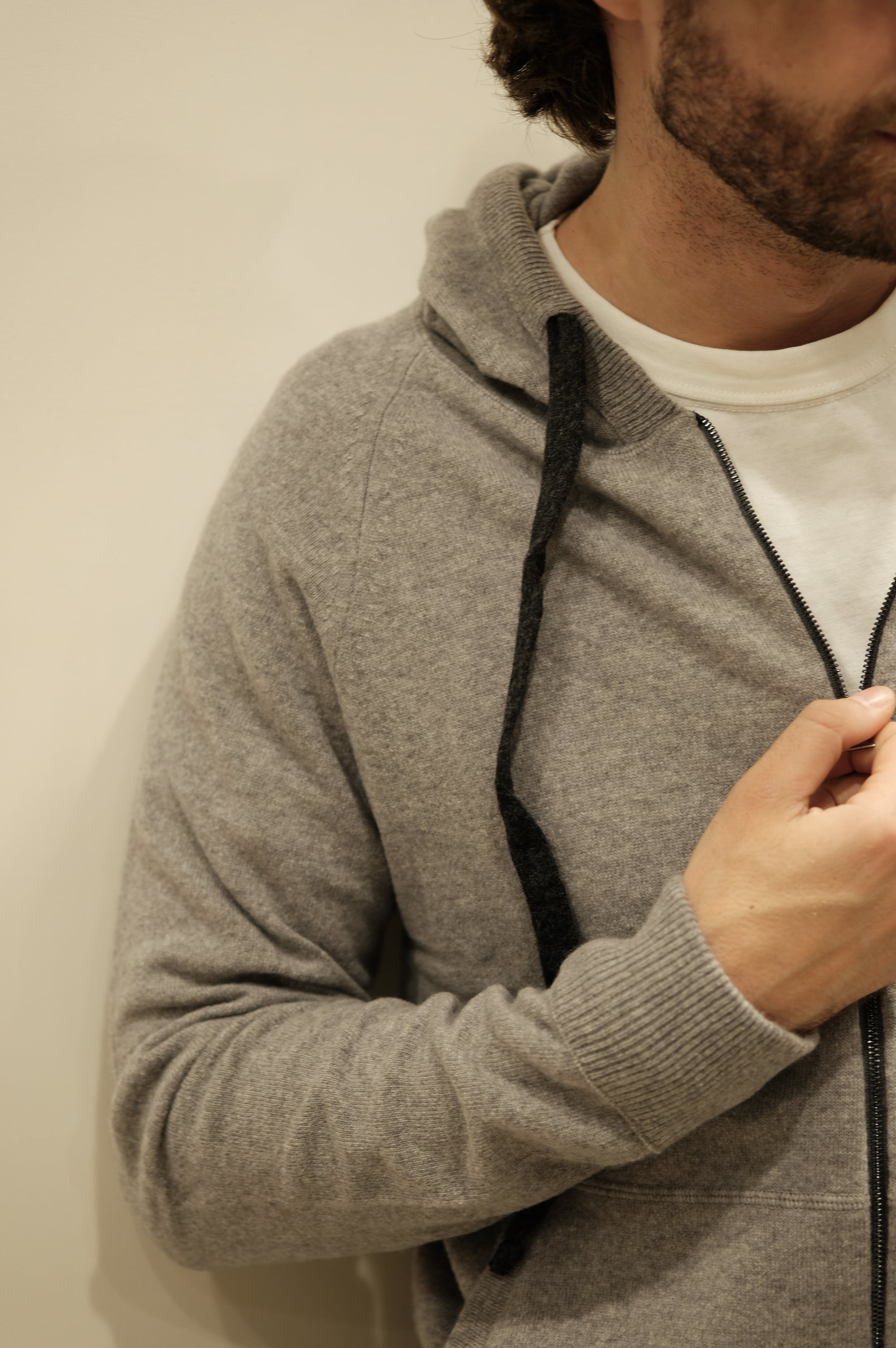 Gaffi & Co. Maglia Full Zip Cappuccio 1.5914 Grigio