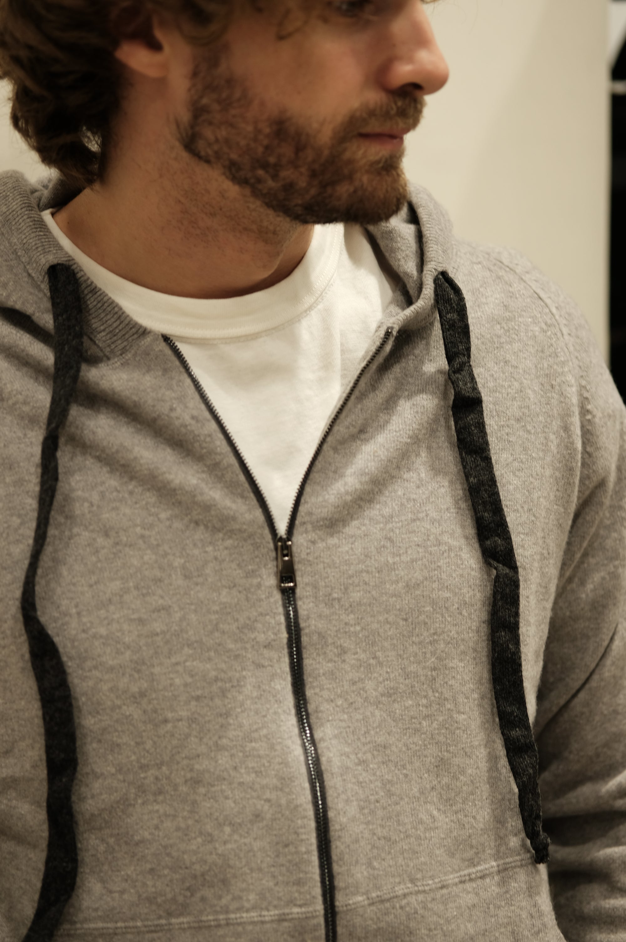 Gaffi & Co. Maglia Full Zip Cappuccio 1.5914 Grigio