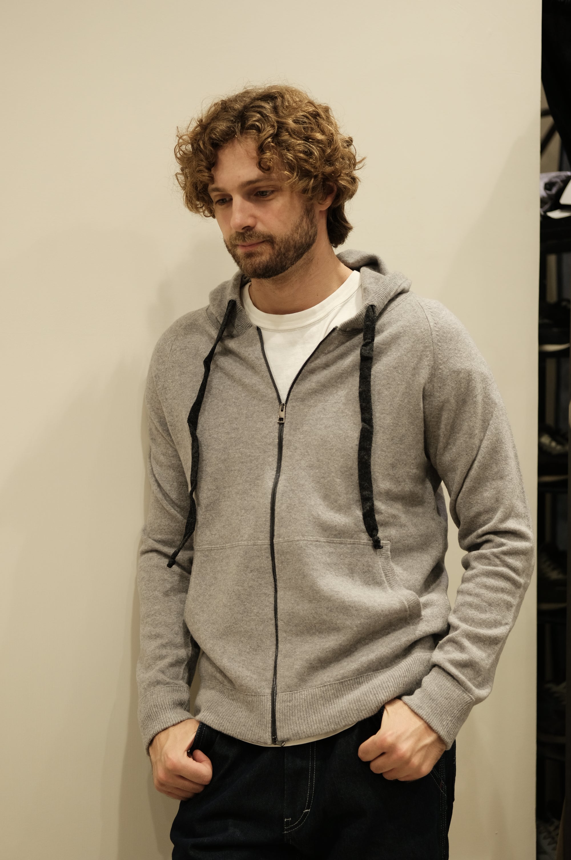 Gaffi & Co. Maglia Full Zip Cappuccio 1.5914 Grigio