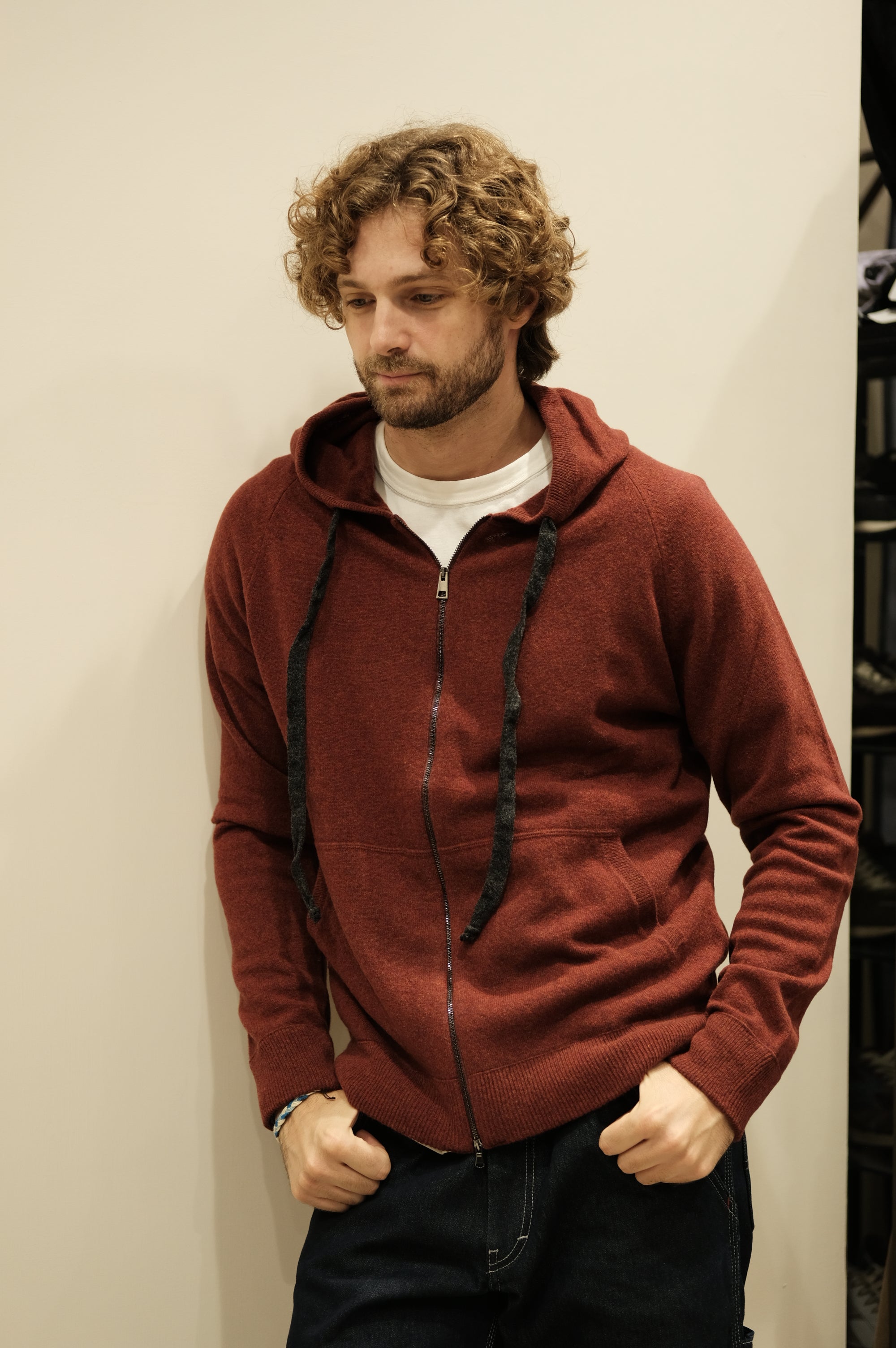 Gaffi & Co. Maglia Full Zip Cappuccio 1.5914 Ruggine
