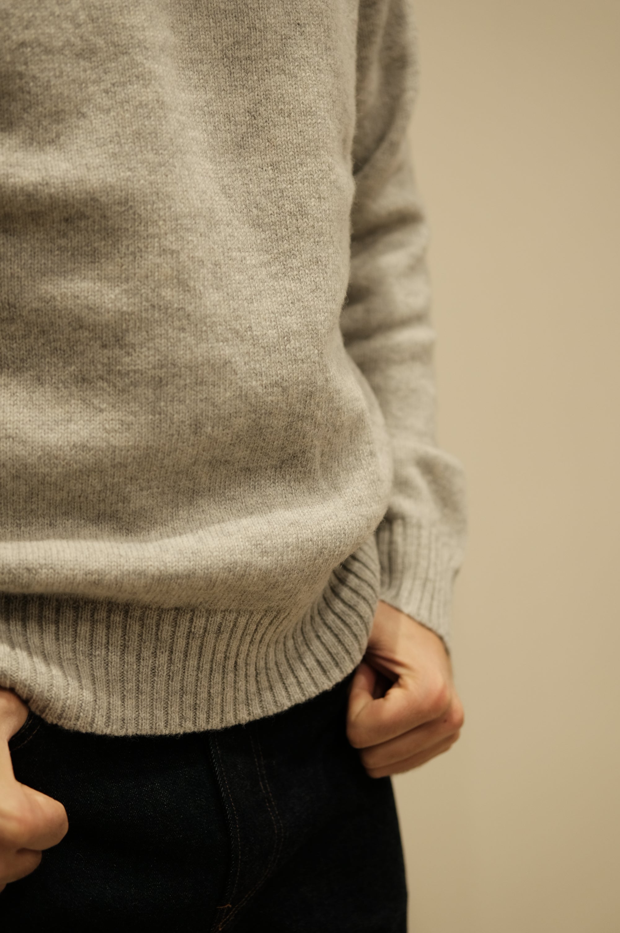 Gaffi & Co. Maglia Shetland Raglan Grigio Chiaro