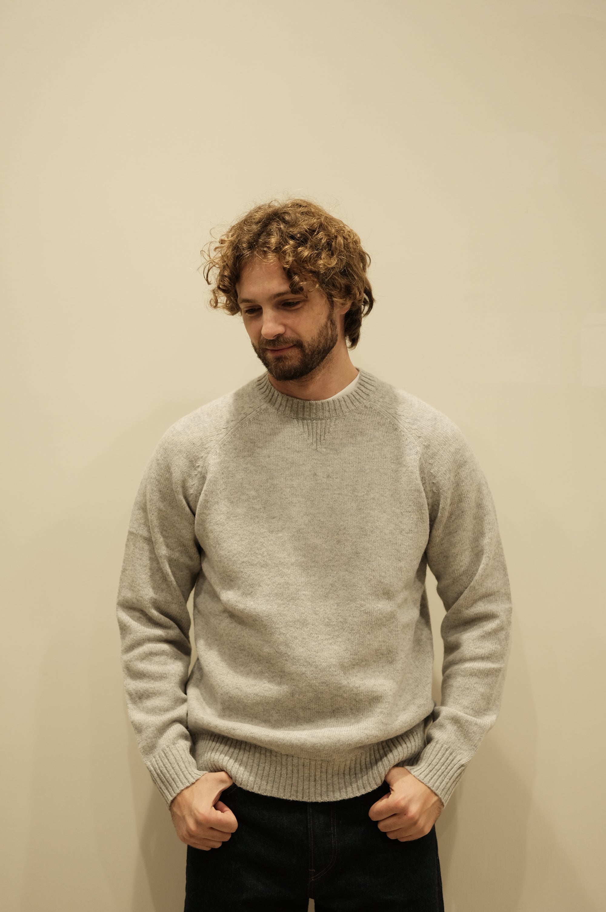 Gaffi & Co. Maglia Shetland Raglan Grigio Chiaro