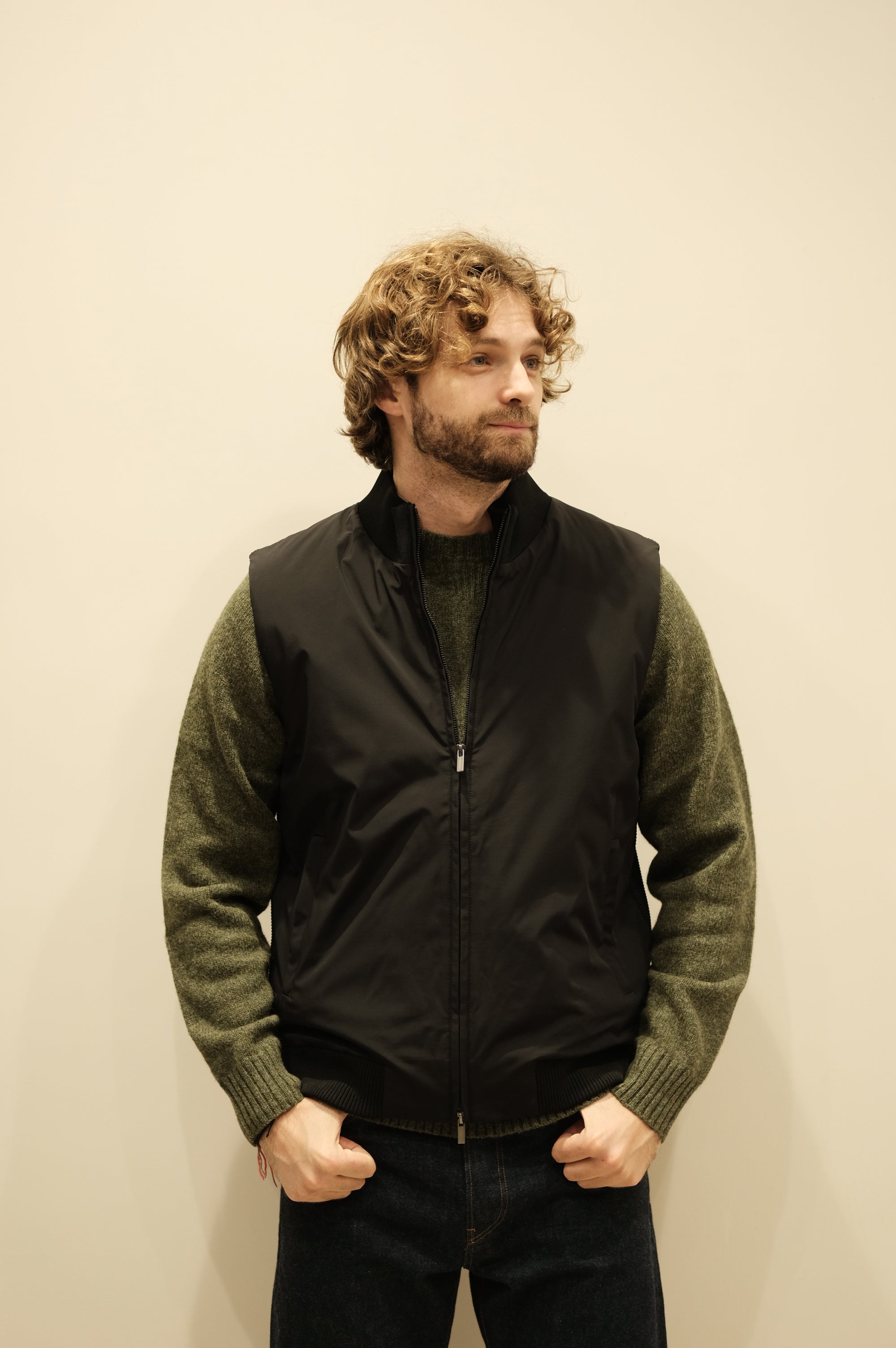 Jeordie's Gilet Nylon/Maglia Nero