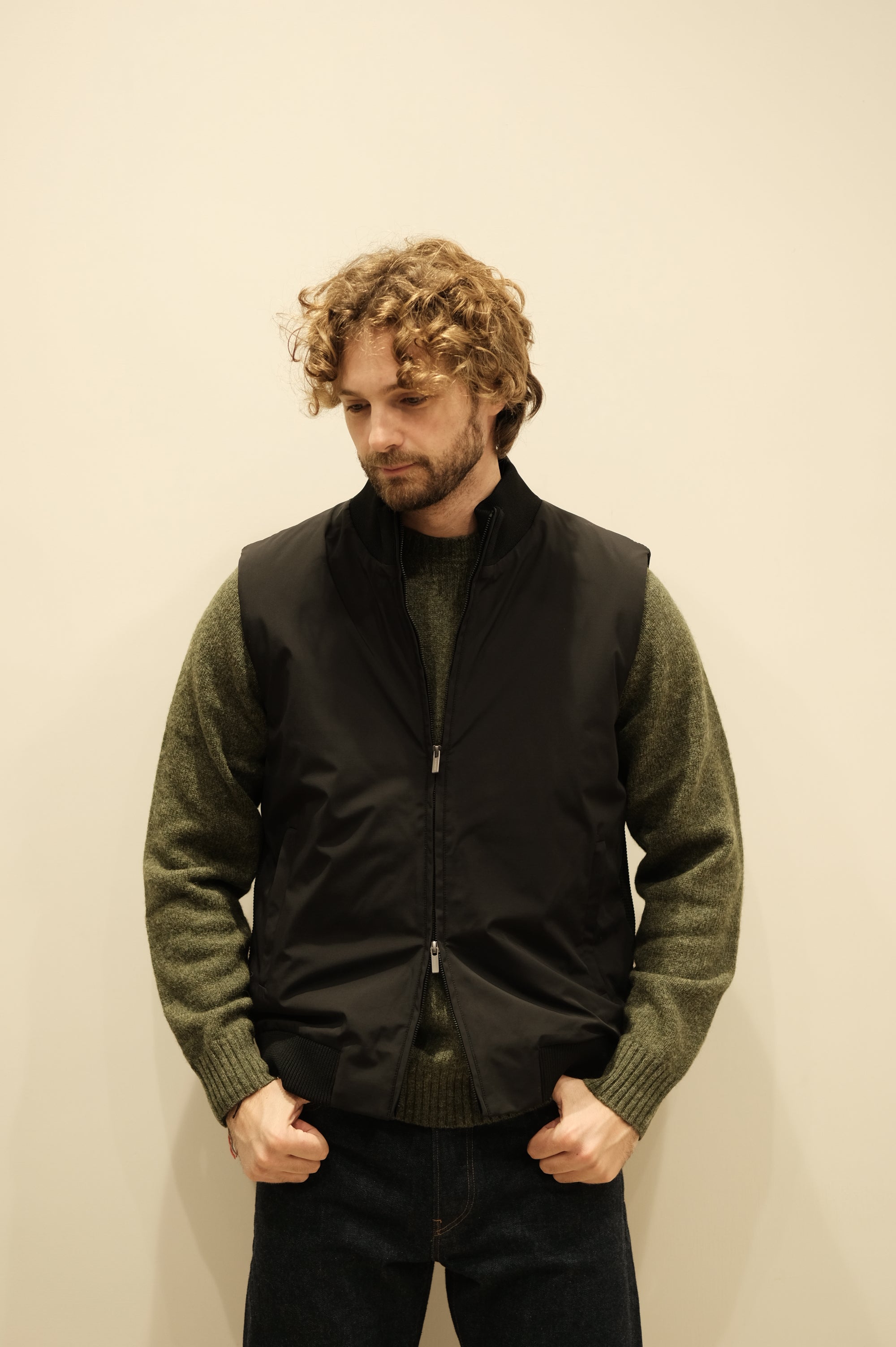 Jeordie's Gilet Nylon/Maglia Nero